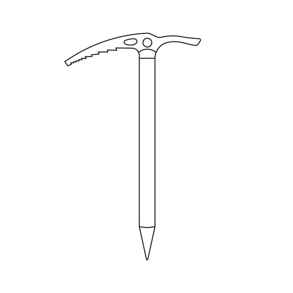 Hand drawn Kids drawing Cartoon Vector illustration ice axe icon Isolated on White Background