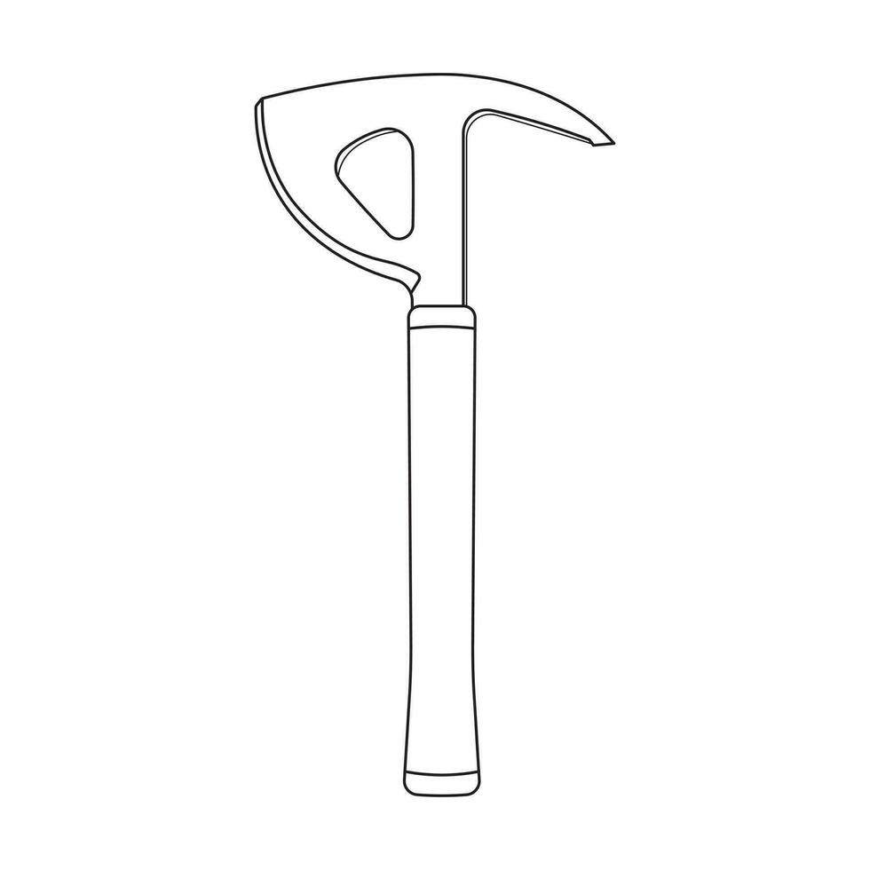 Hand drawn Kids drawing Cartoon Vector illustration crash axe icon Isolated on White Background