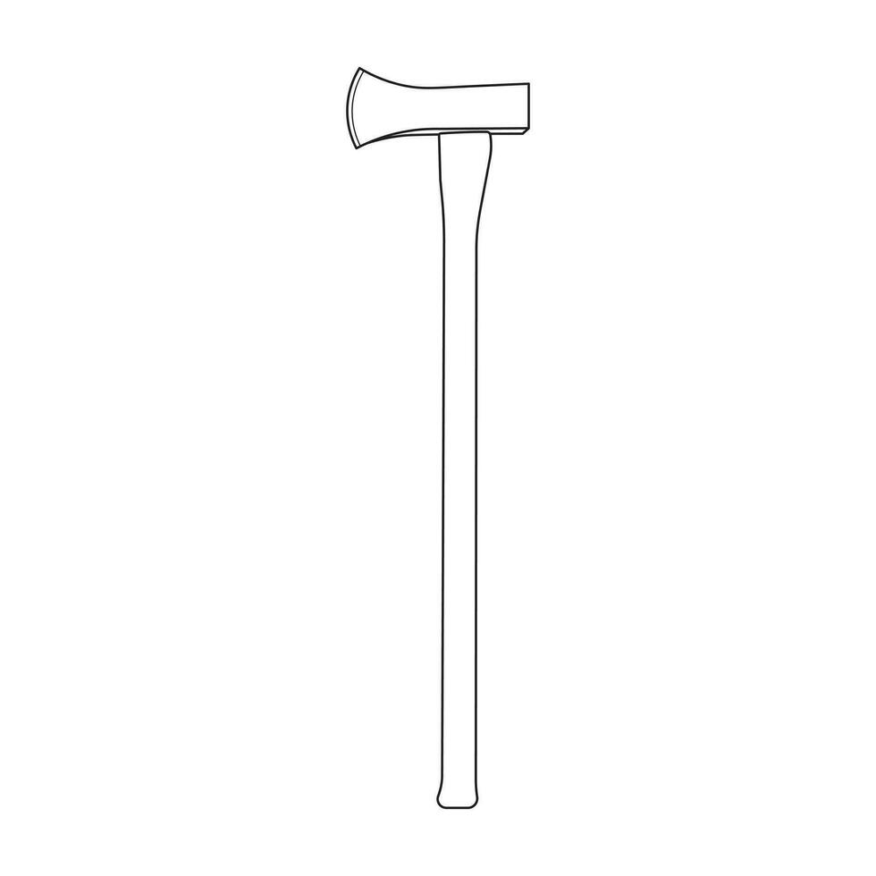 Hand drawn Kids drawing Cartoon Vector illustration splitting maul icon Isolated on White Background
