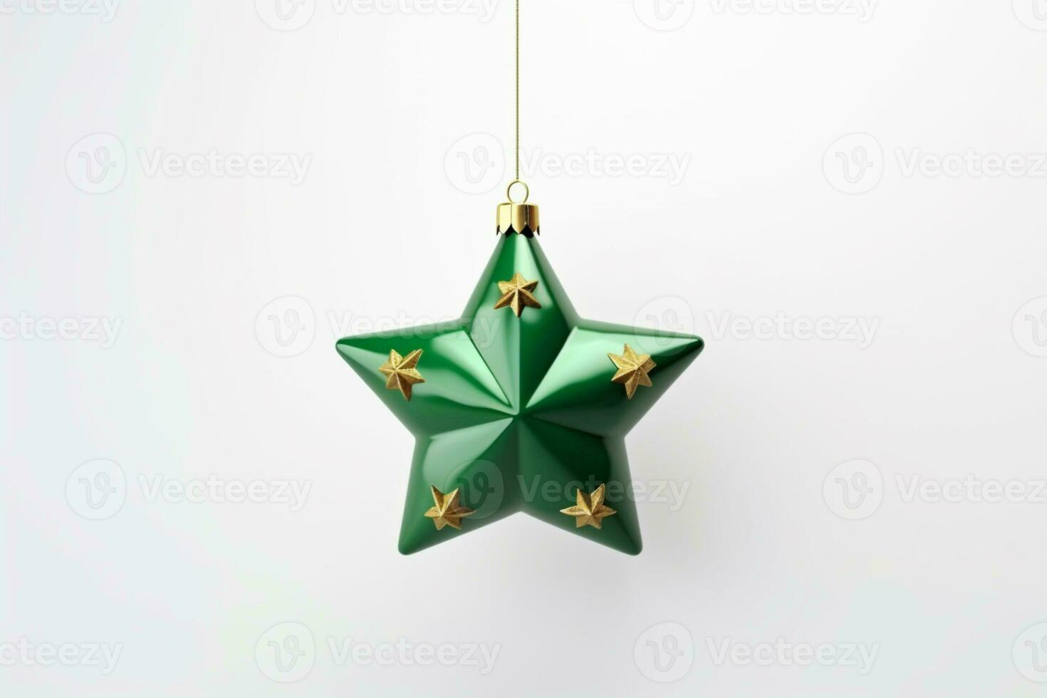 AI generated star Christmas ornament on white background photo