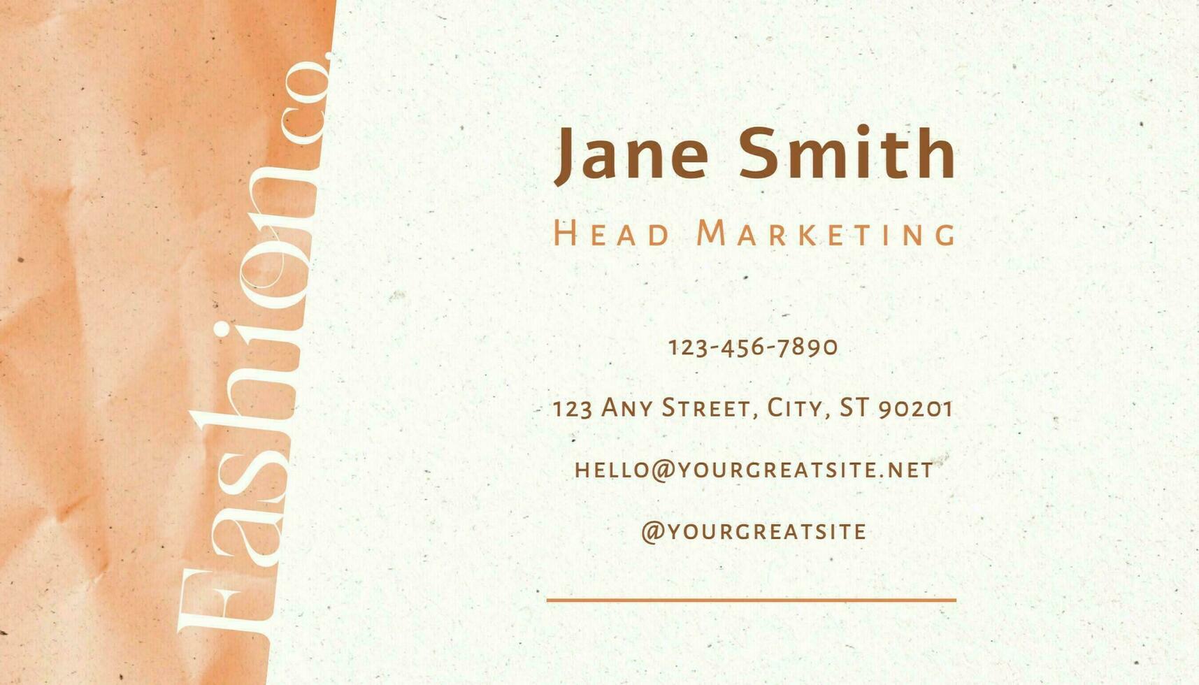 Minimalist Horizontal Creative Business Card template