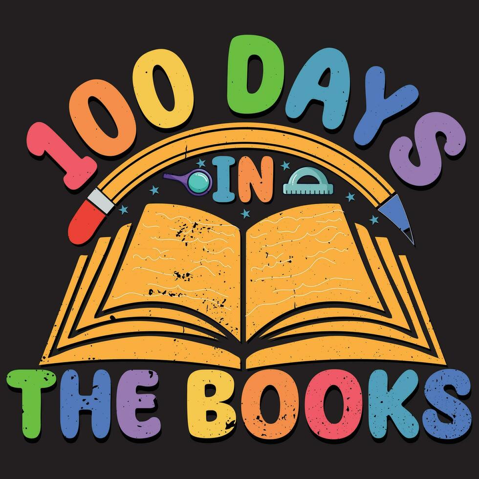 100 Days The Books, School Days, 100 Days, Book Vector