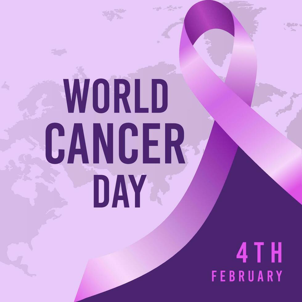 vector realistic 4 february world cancer day poster or banner background.