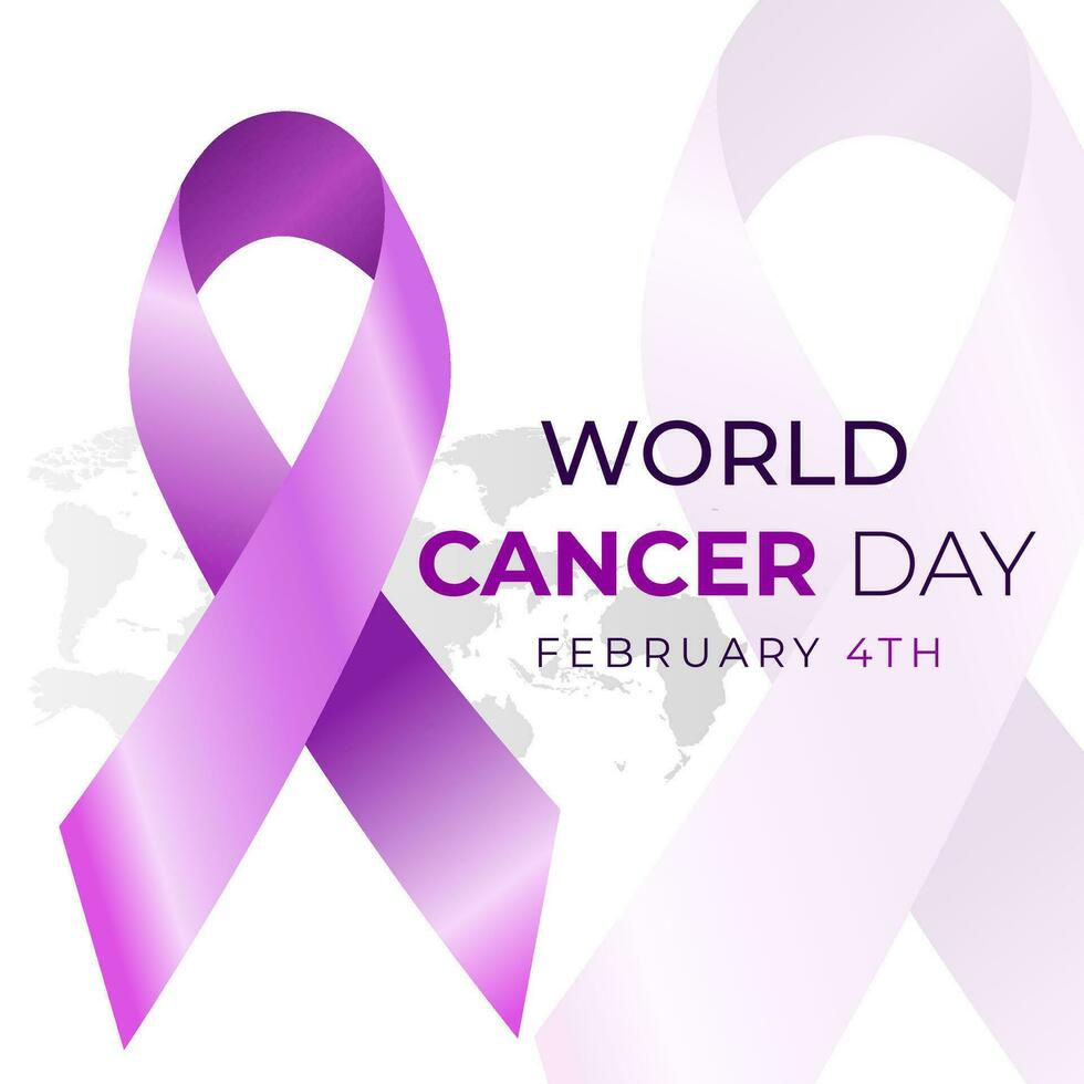 vector realistic 4 february world cancer day poster or banner background.