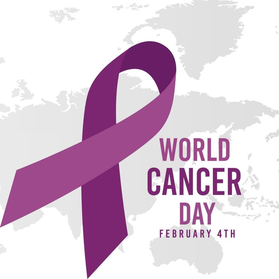 vector realistic 4 february world cancer day poster or banner background.