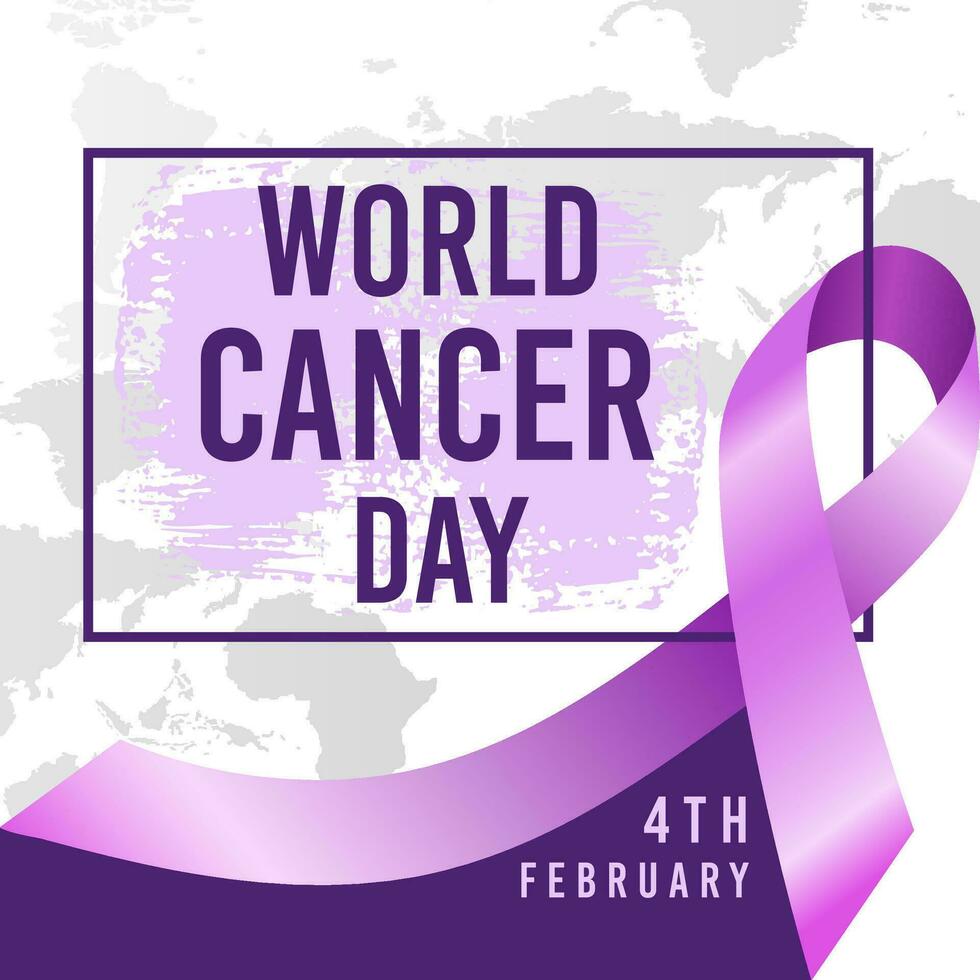 vector realistic 4 february world cancer day poster or banner background.