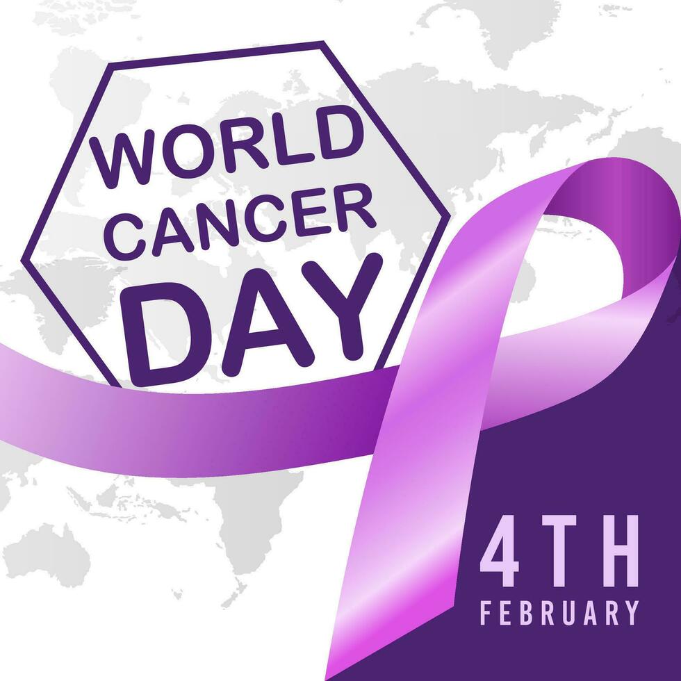 vector realistic 4 february world cancer day poster or banner background.