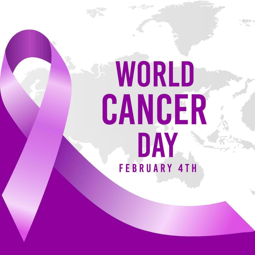 vector realistic 4 february world cancer day poster or banner background.