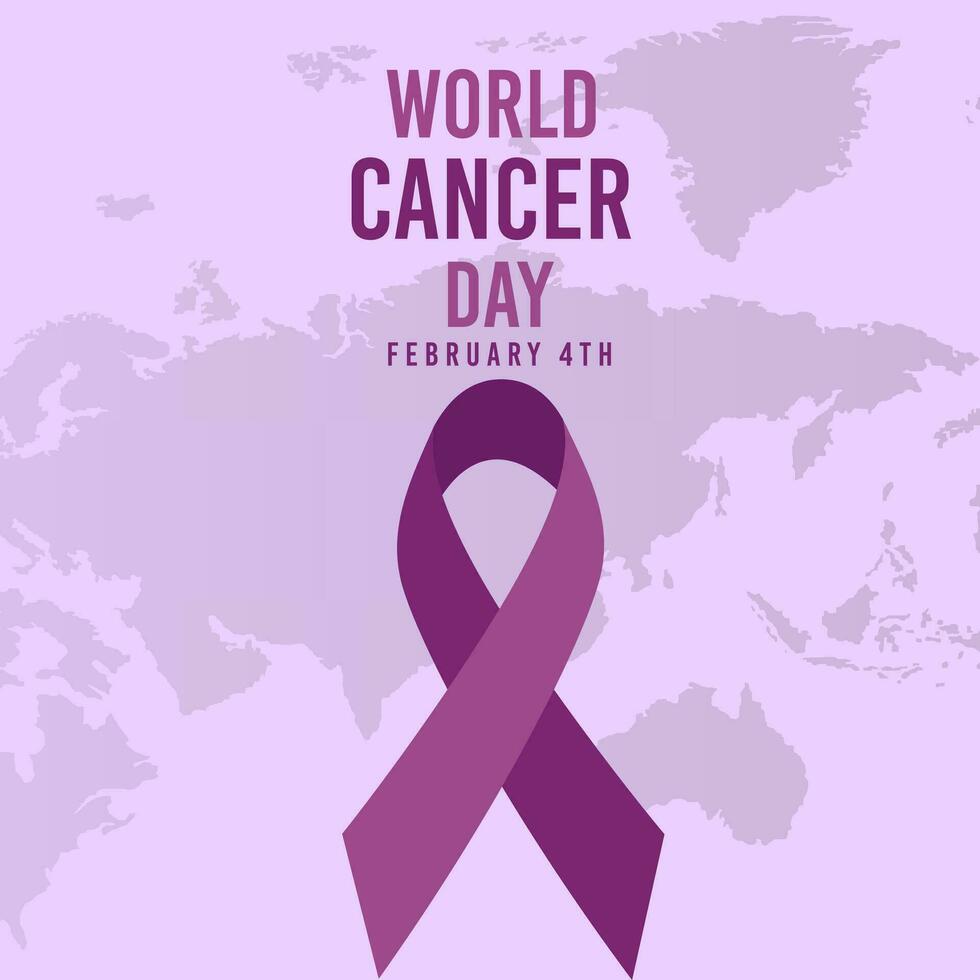 vector realistic 4 february world cancer day poster or banner background.