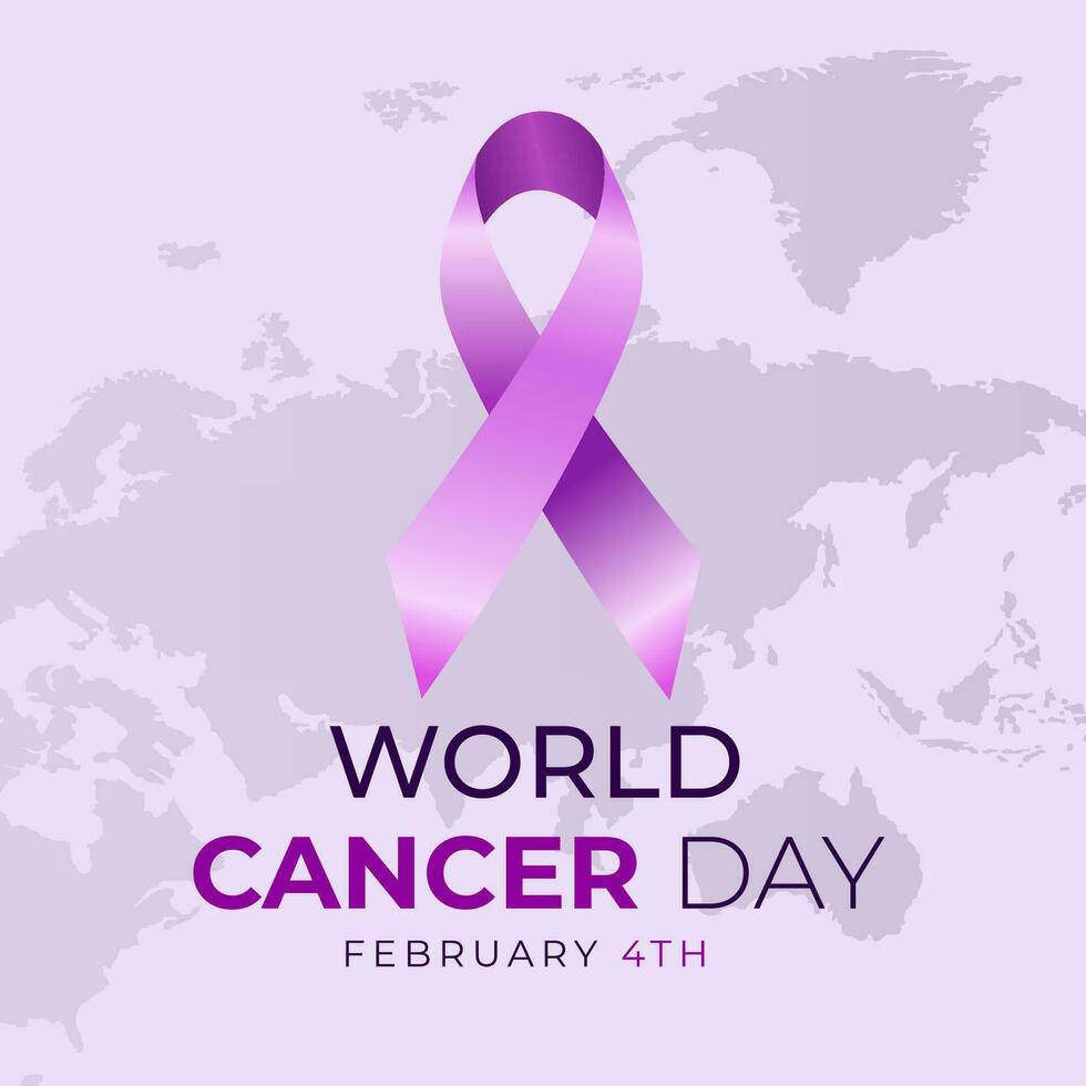 vector realistic 4 february world cancer day poster or banner background.