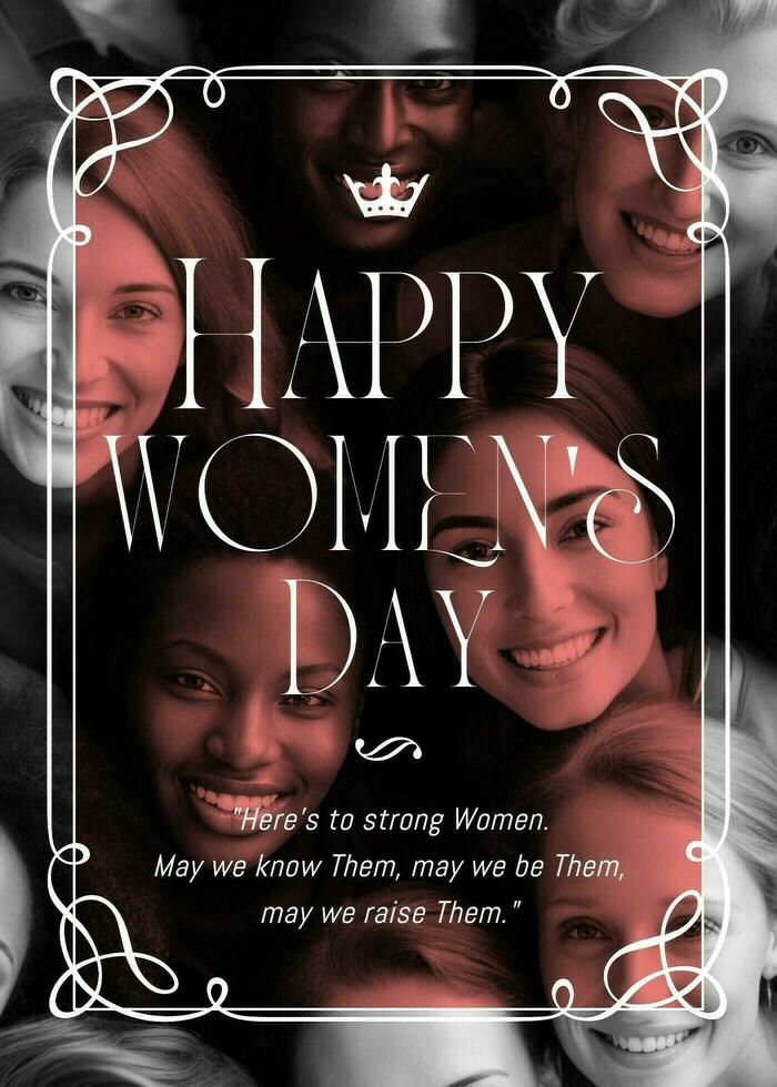 Happy Women's Day Greeting Card template