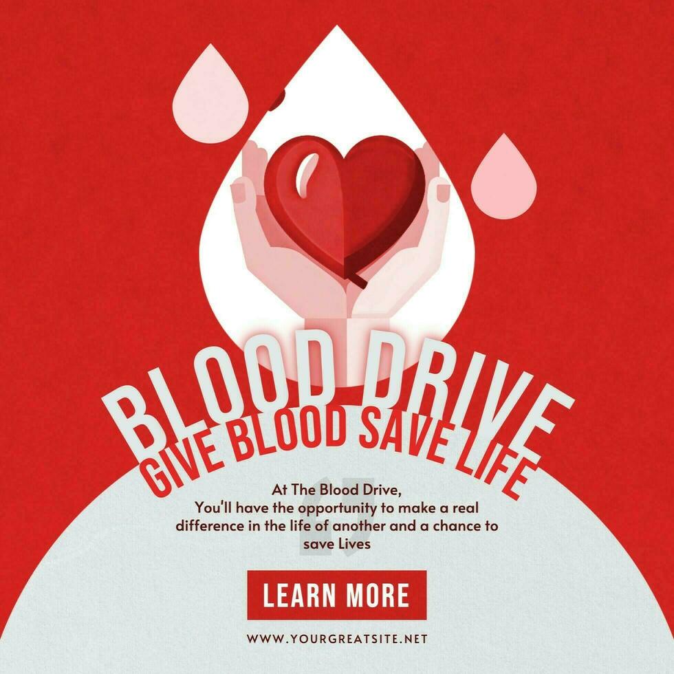 Blood Drive Give Blood Save Life Event Post for Linkedin template