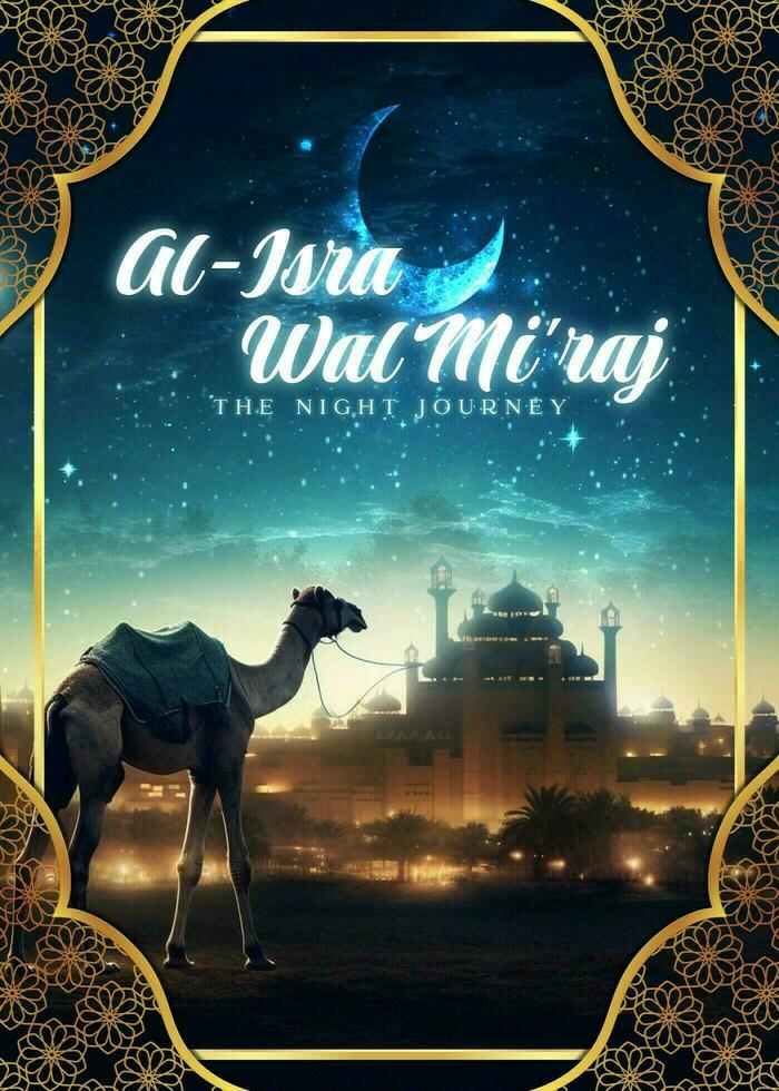 Al Isra Wal Mi'raj Greeting Card template