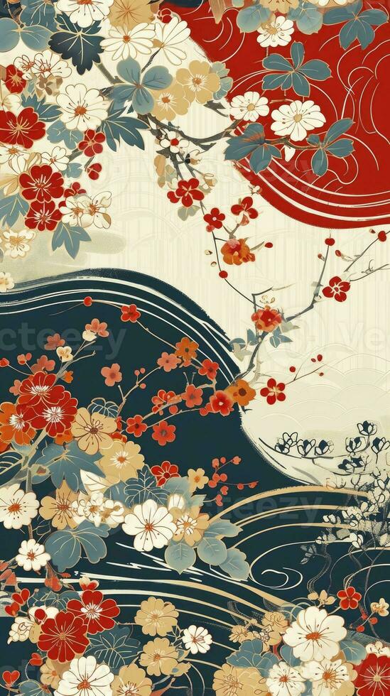 AI generated Japanese art pattern illustration photo