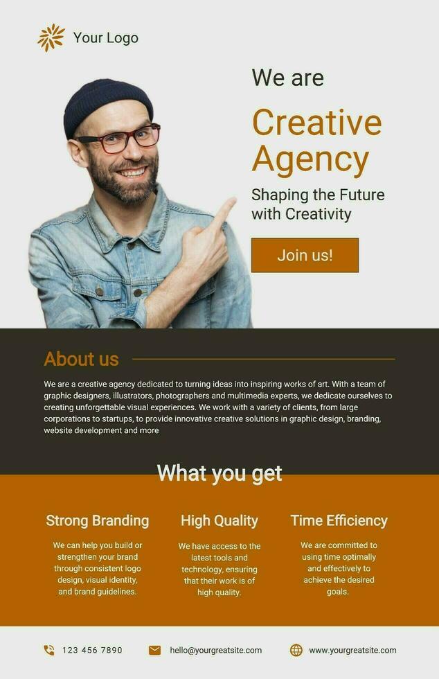 Brown Creative Agency Poster template