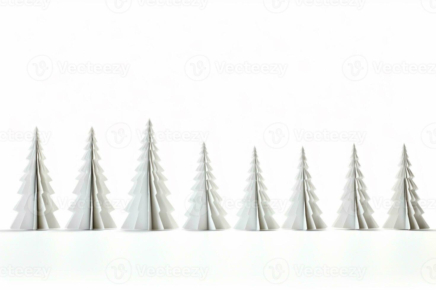 AI generated Christmas tree in paper style on white background photo