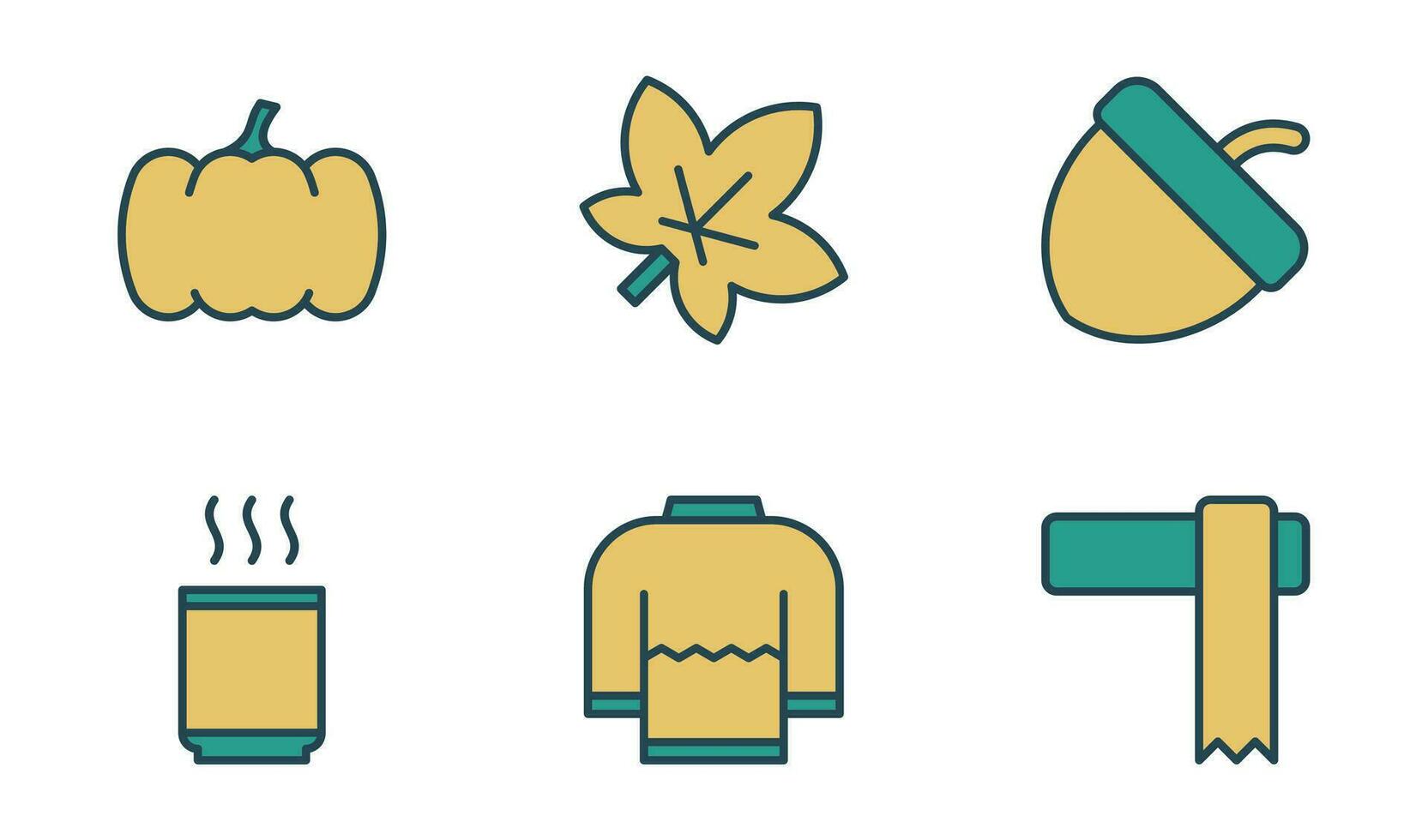 Autumn Icon Design Template in Filled Outline Style vector