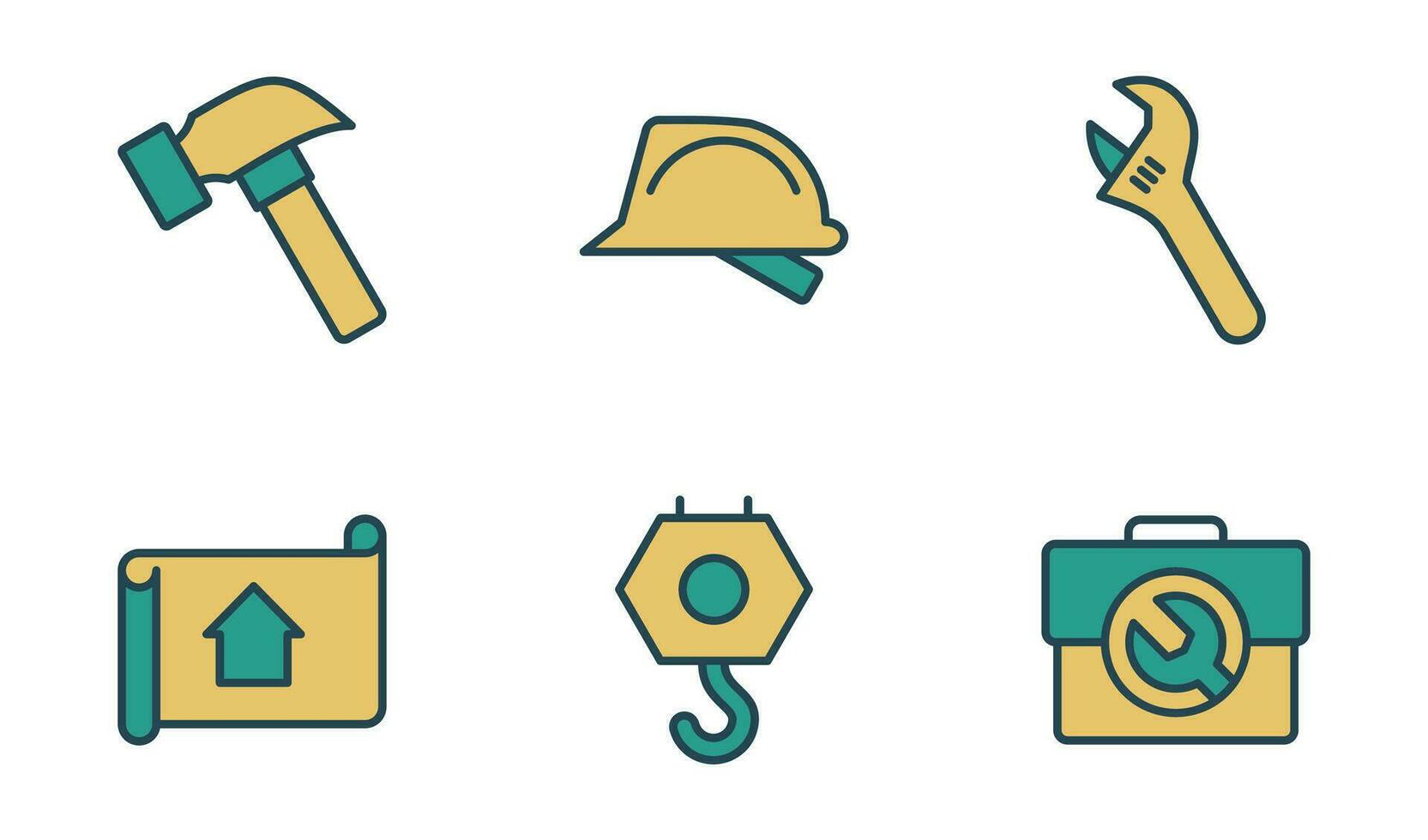 Construction Icon Design Template in Filled Outline Style vector