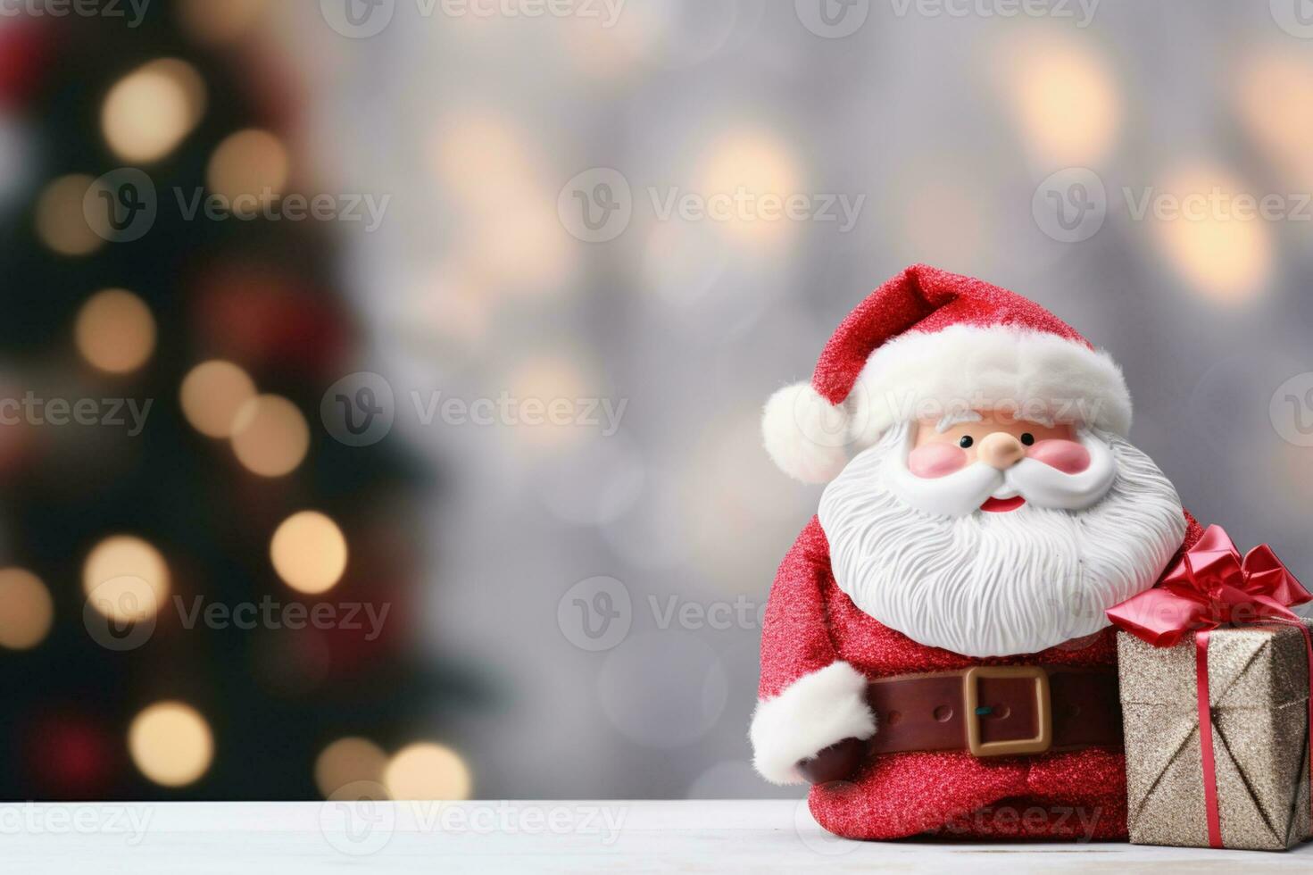 AI generated Piggy bank with santa hat for christmas spending budget and money management photo