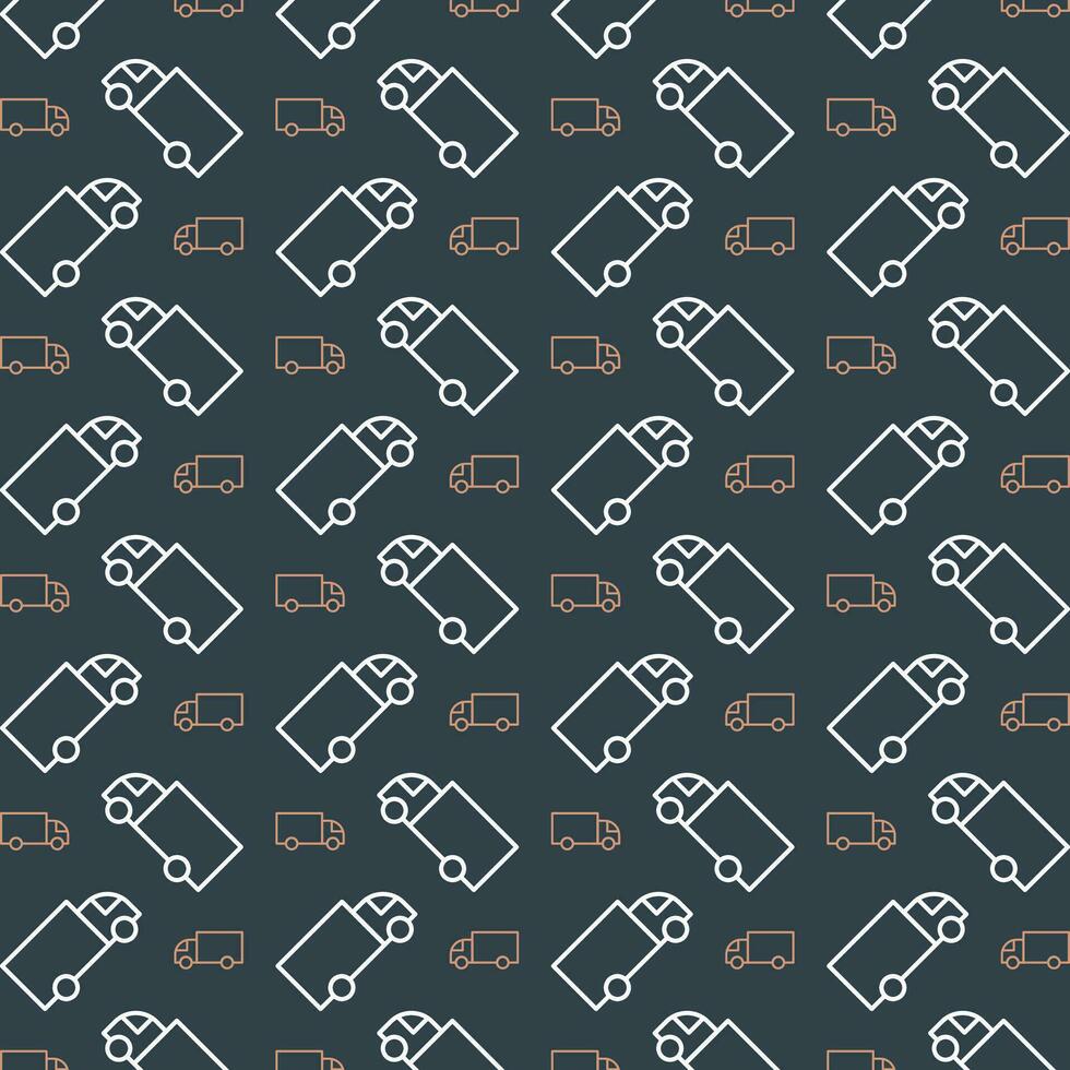 Truck colorful repeating trendy pattern vector illustration background