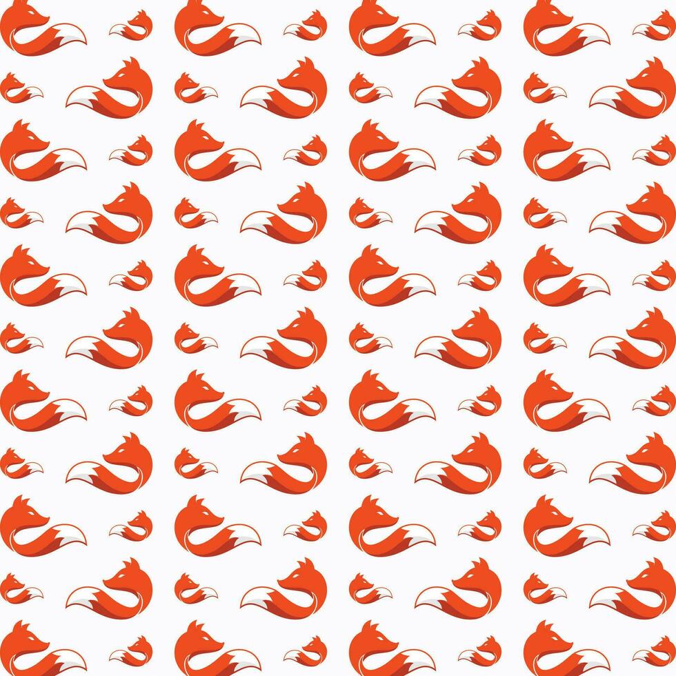 Fox head vector seamless repeating pattern illustration background