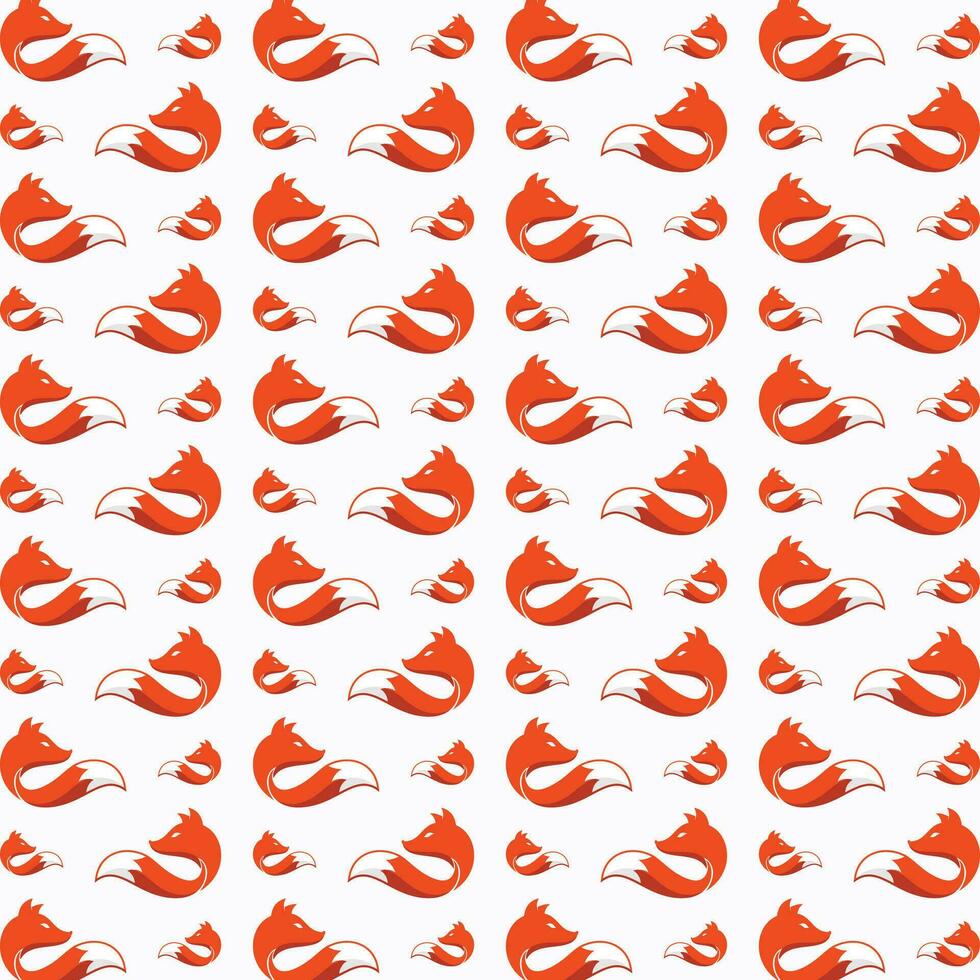 Fox head vector seamless repeating pattern illustration background