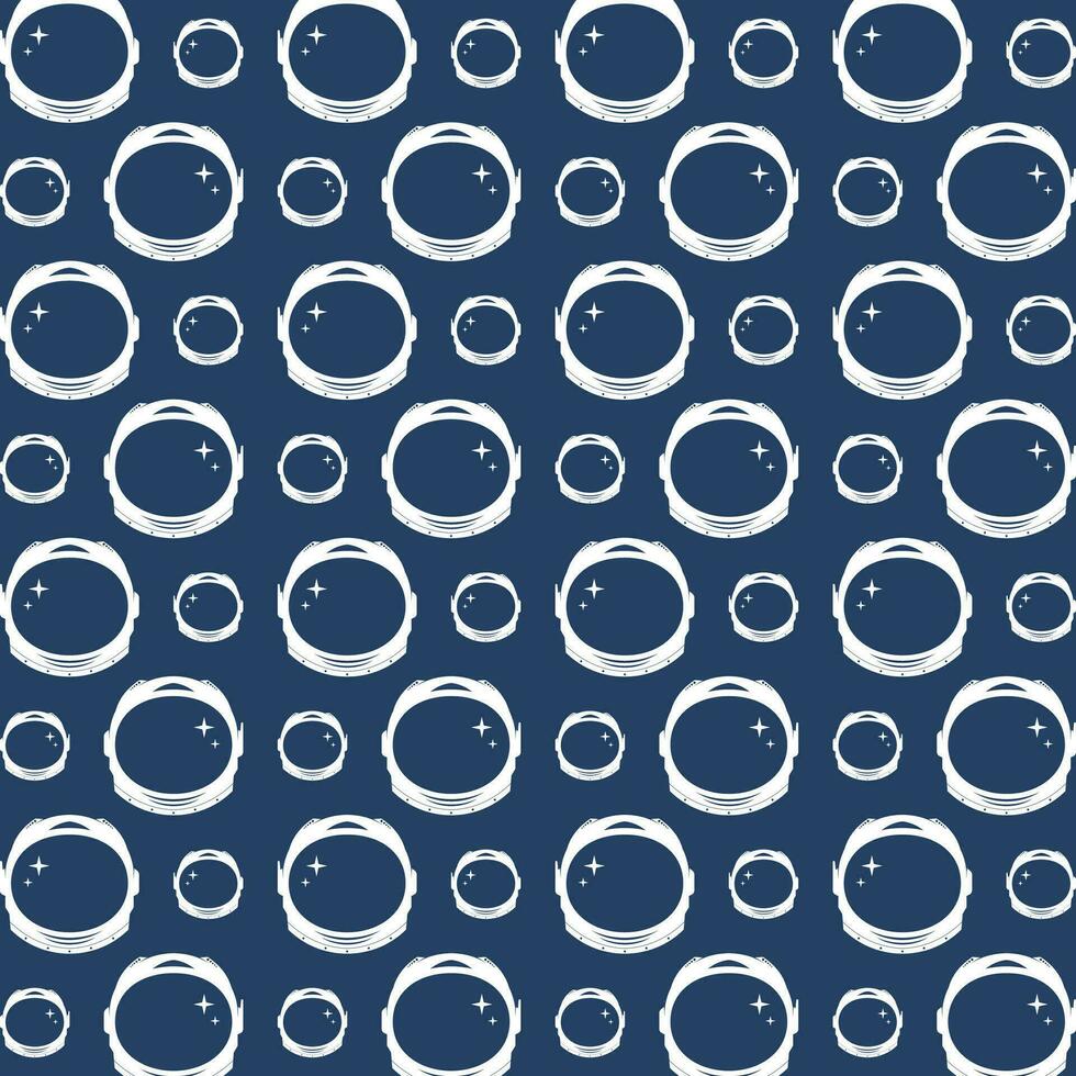 Space helmet vector seamless repeating pattern illustration background