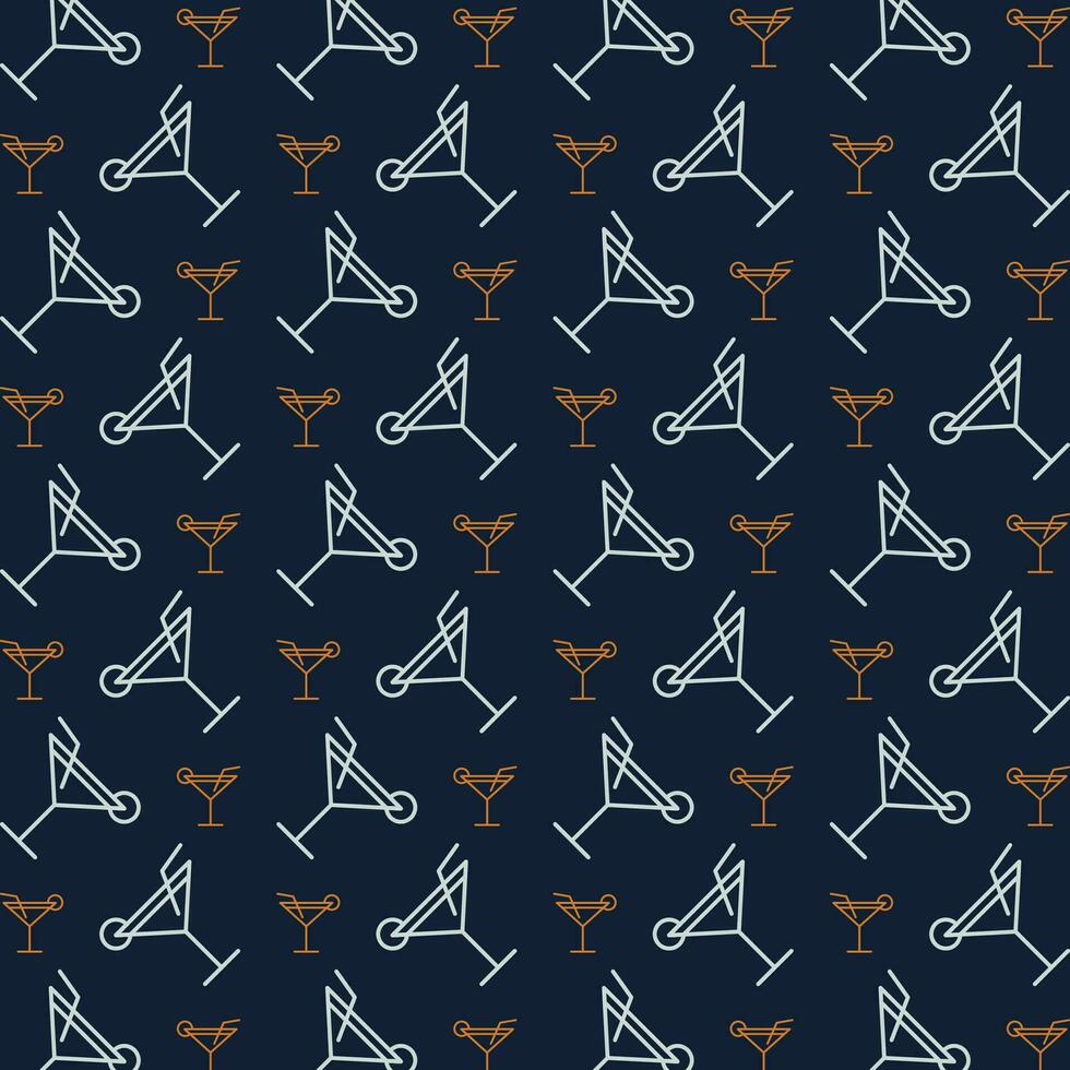 Cocktail colorful repeating trendy pattern vector illustration background
