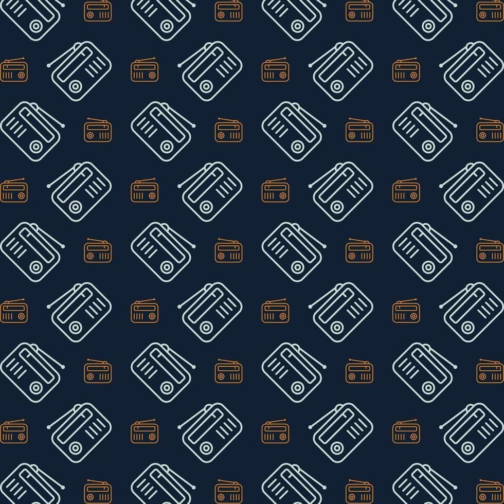 Radio colorful repeating trendy pattern vector illustration background