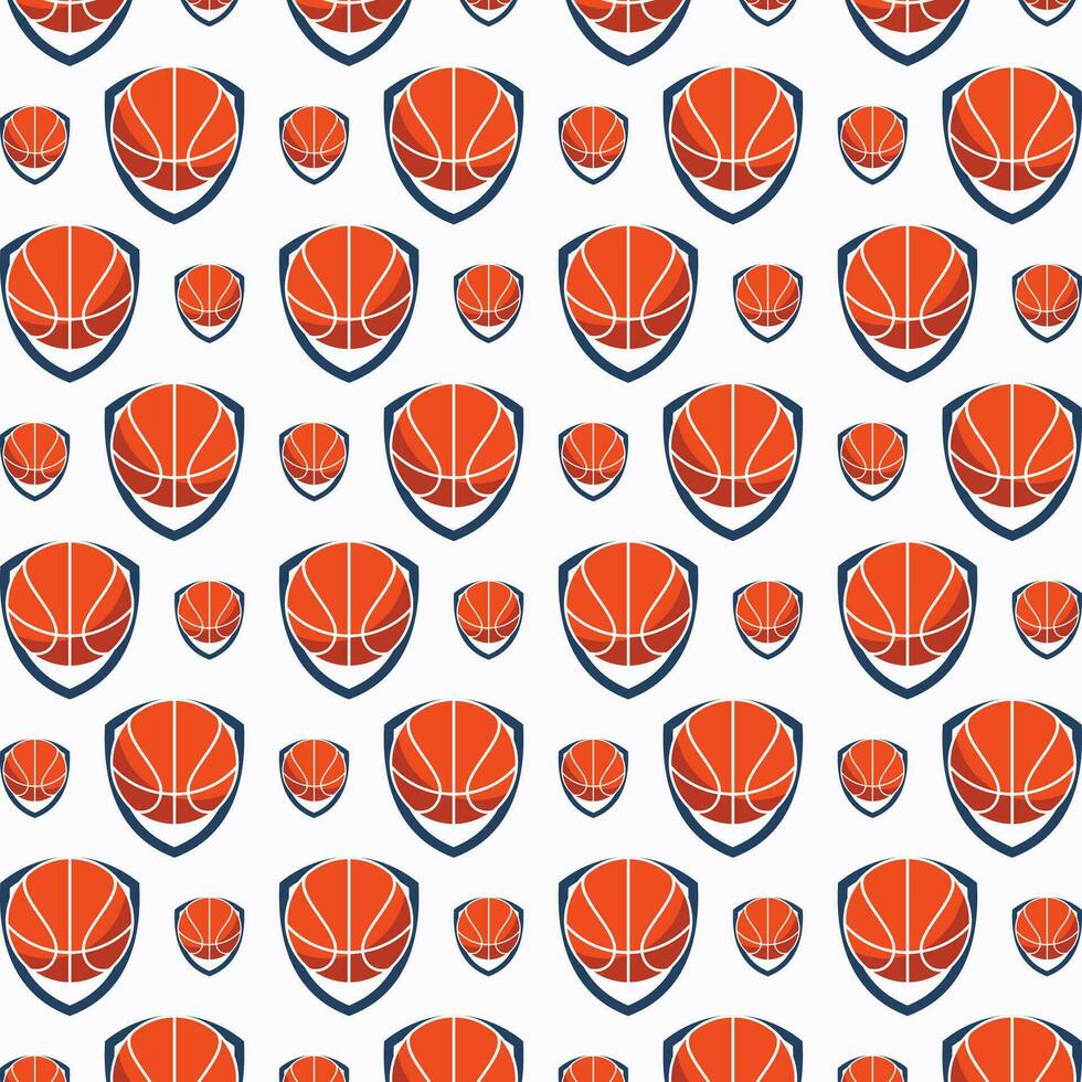 Basket ball vector seamless repeating pattern illustration background