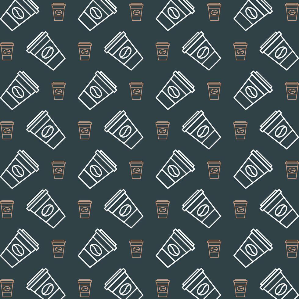 Coffee colorful repeating trendy pattern vector illustration background