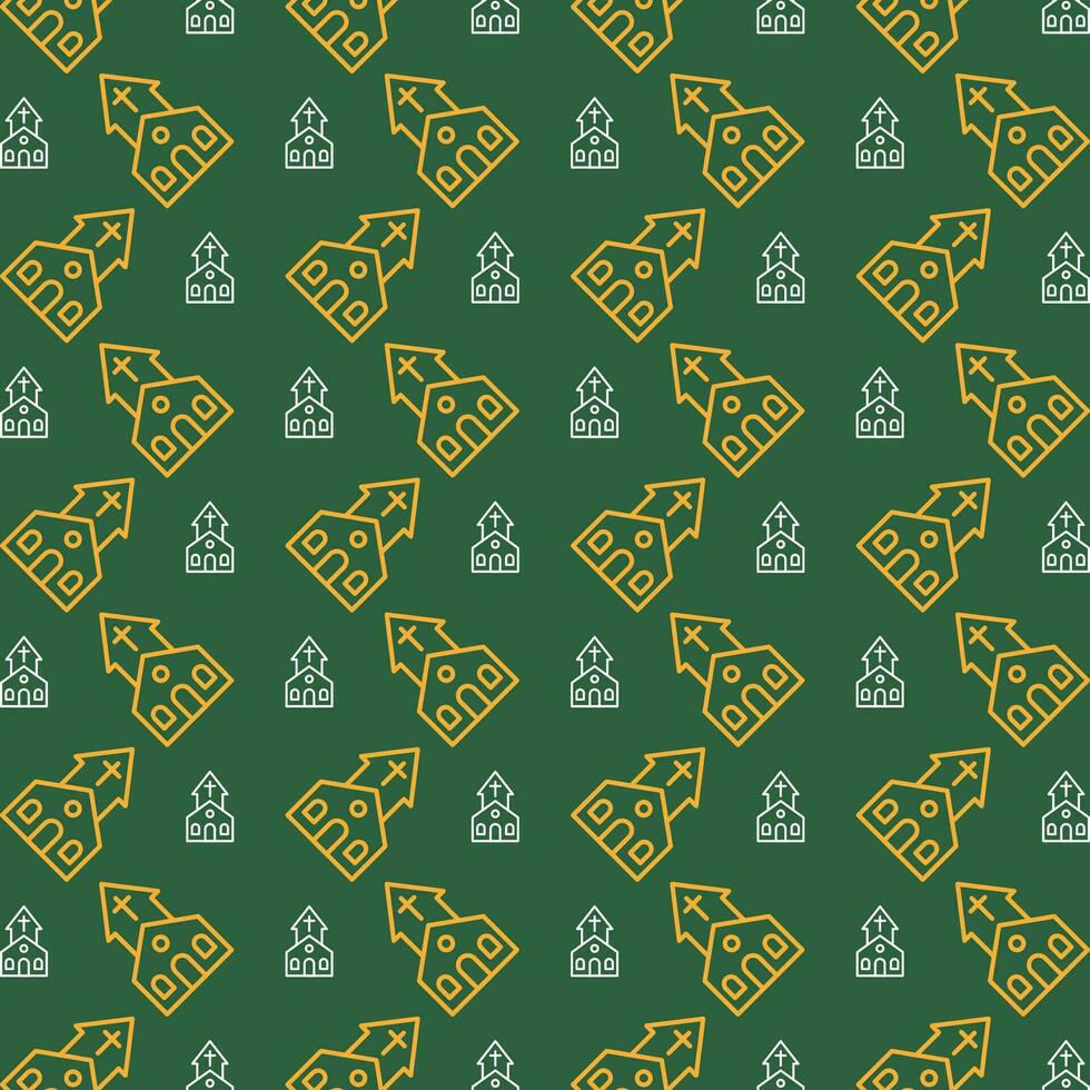 Church cute colorful repeating pattern vector illustration