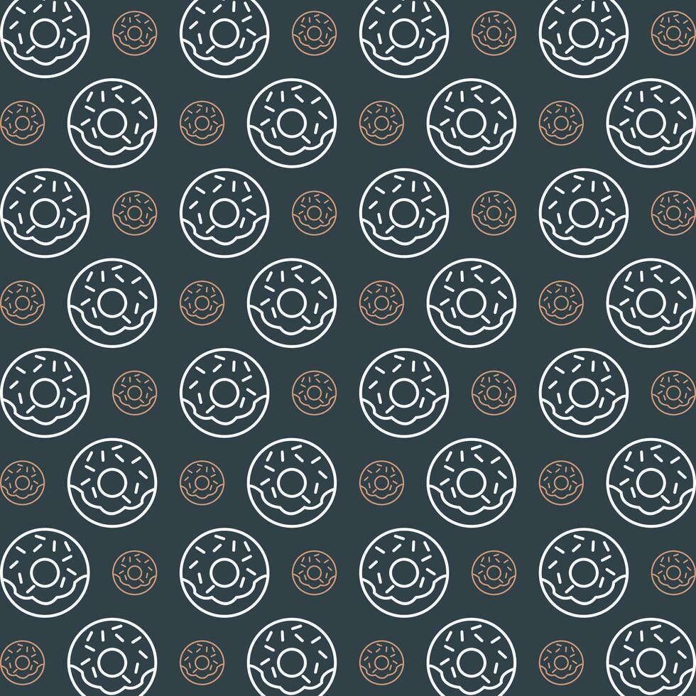 Doughnut colorful repeating trendy pattern vector illustration background