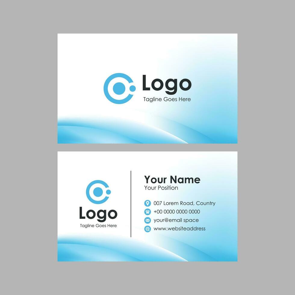 business card template with abstract blue background vector