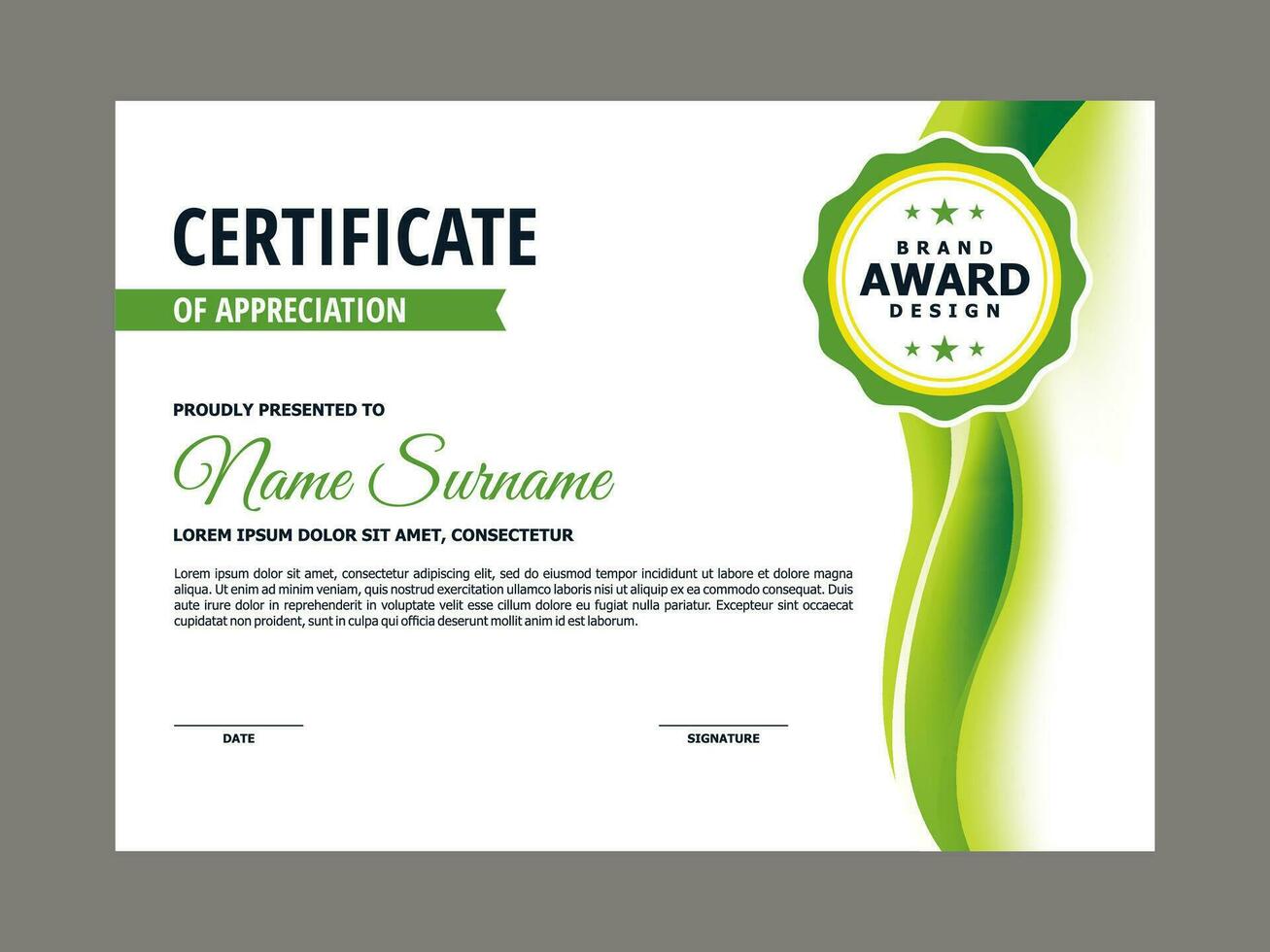 certificado modelo con Fresco verde ondulado elemento vector