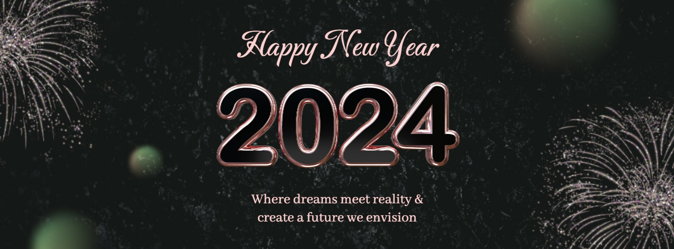 Black Glitter Happy New Year 2024 Facebook Cover 36072632 Template