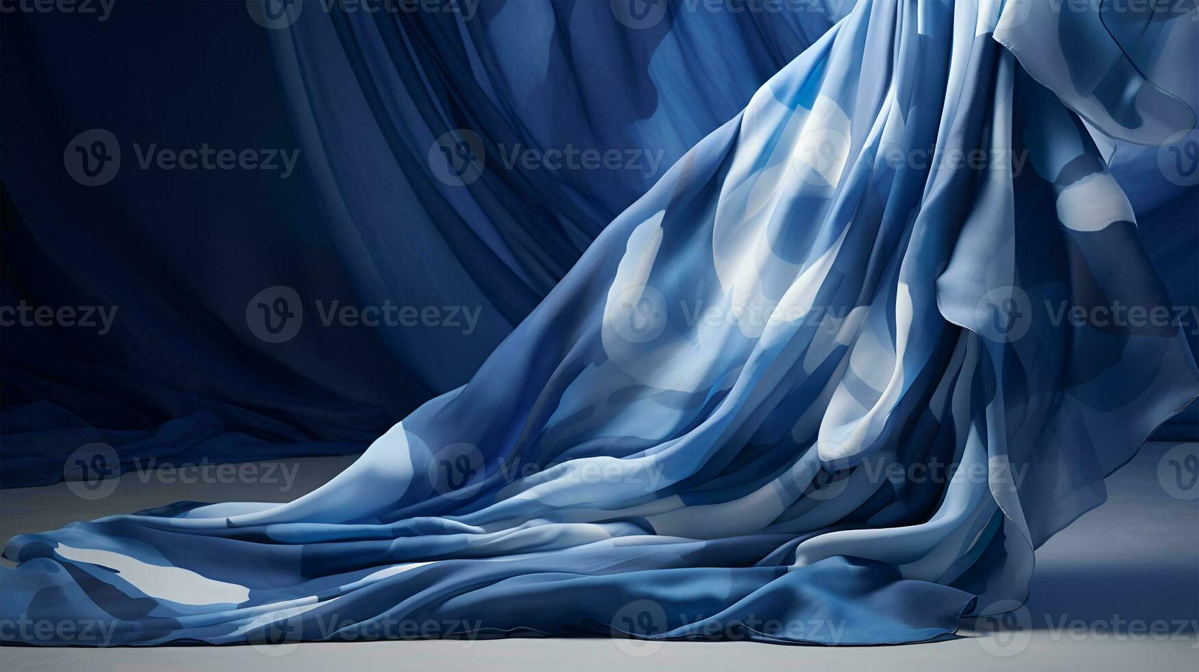 AI generated Tranquil Flow of Abstract Patterns representing a colorful Seamless smoke swirls vibrant indigo silk pattern with luxurious texture, a Futuristic wallpaper photo