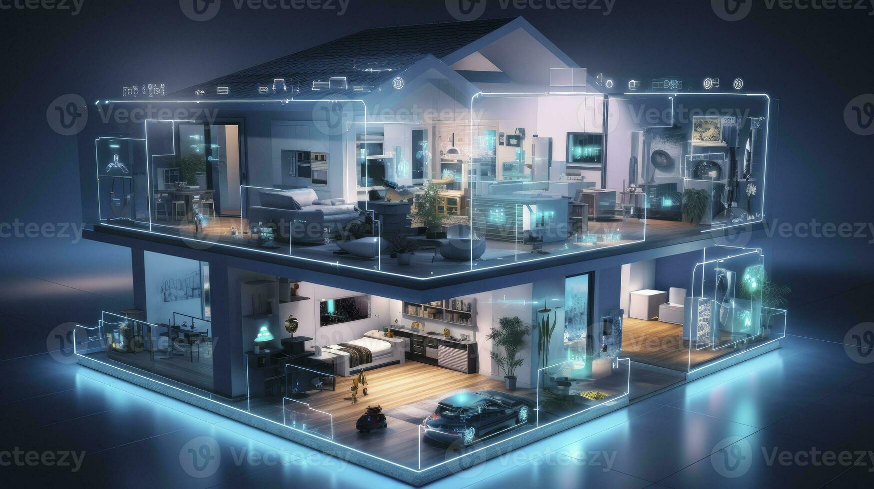 AI generated A Glimpse into the Connected Smart Home of Tomorrow. AI Generated photo