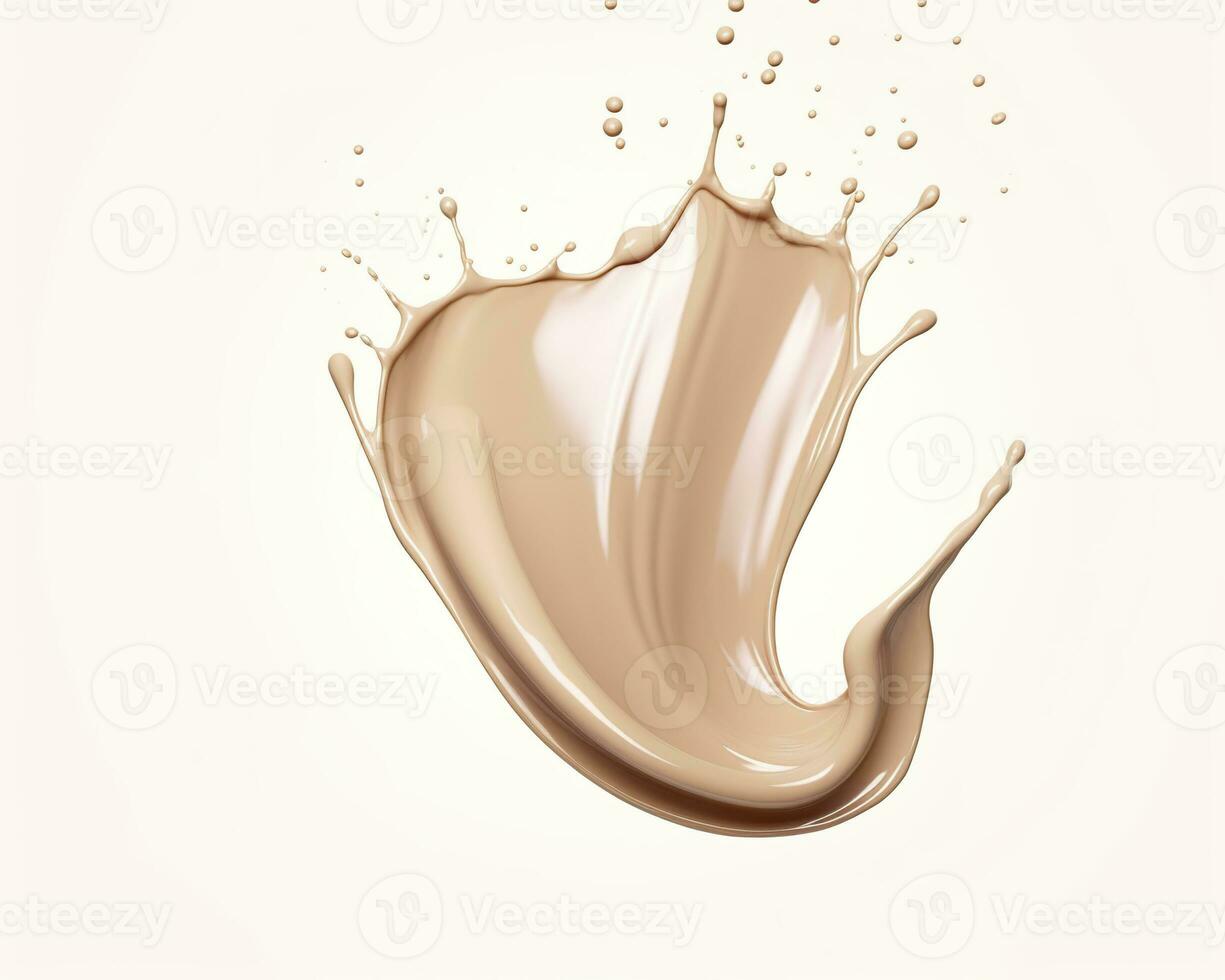 AI generated Liquid foundation splash element, fluid cosmetic cream 3d rendering. AI Generated photo