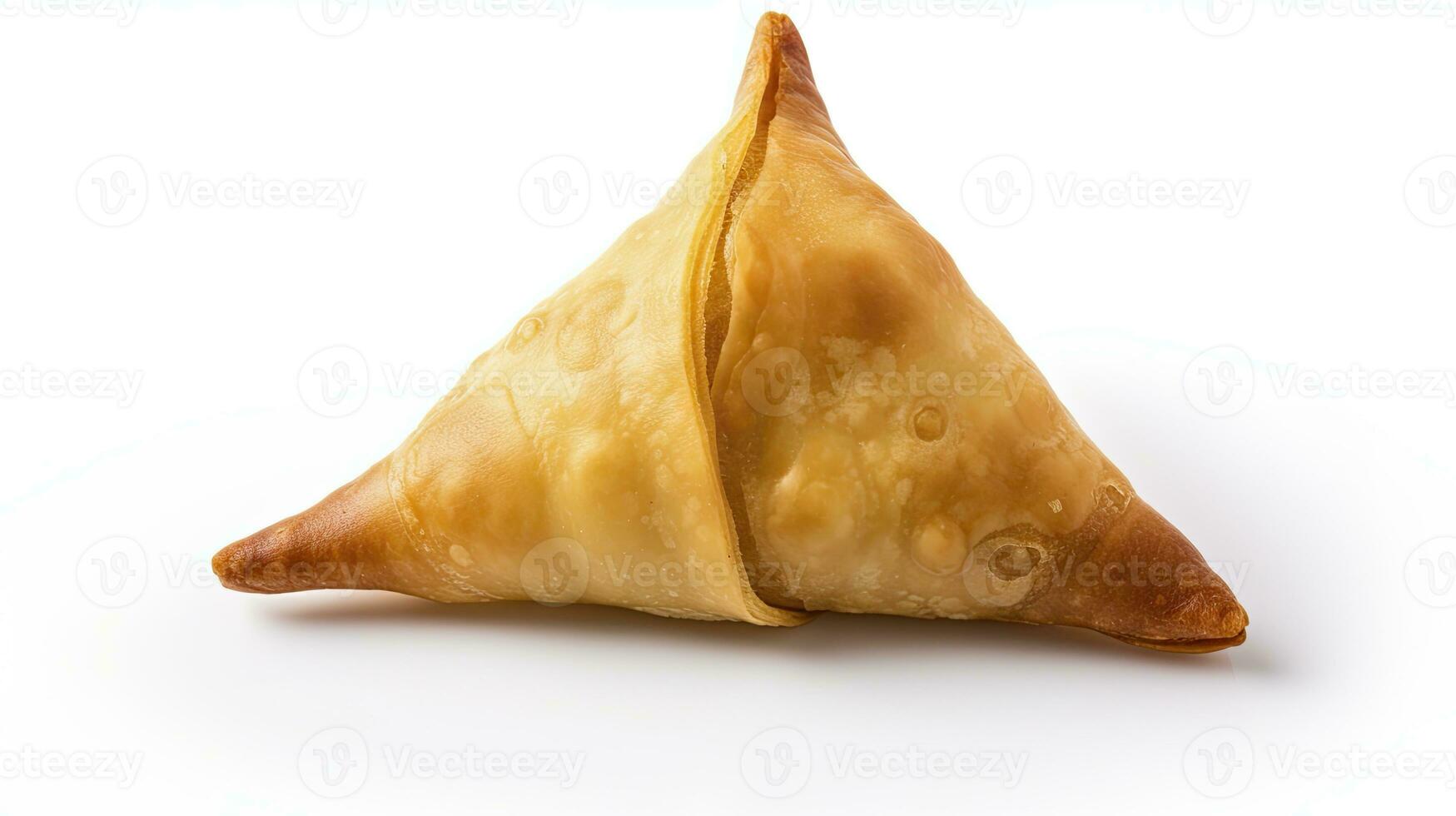 AI generated Tasty samosa isolated on white background.  AI Generated. photo