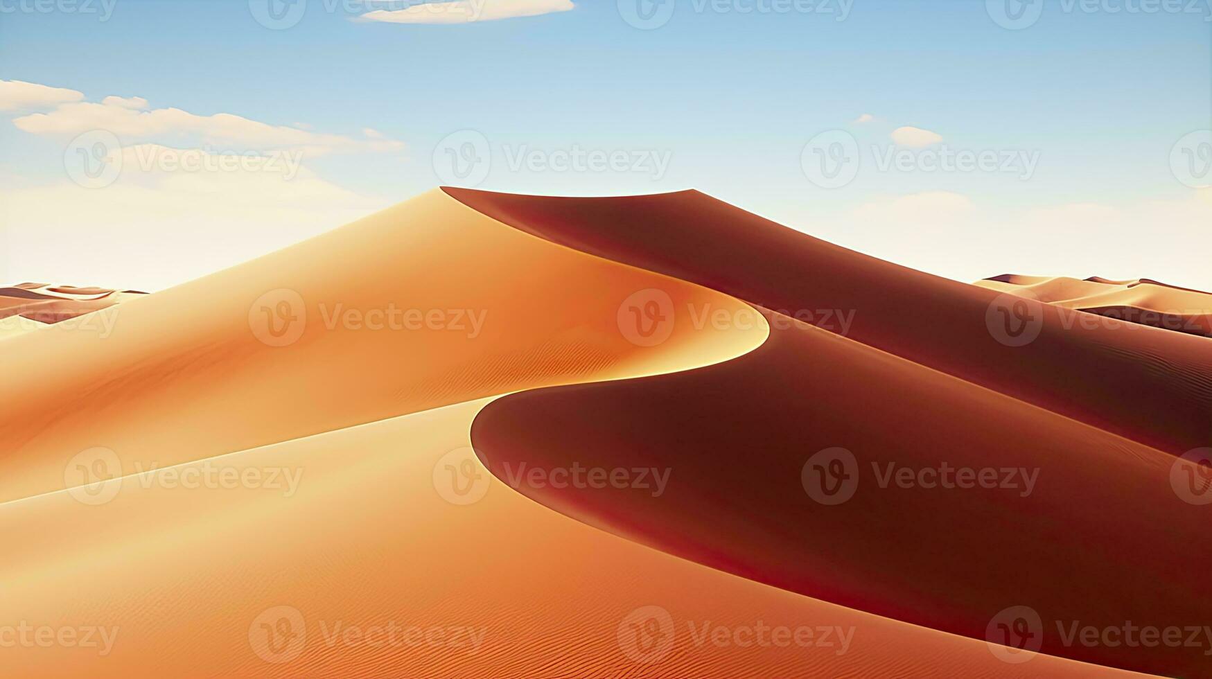 AI generated Desert with magical sands and dunes as inspiration for exotic adventures in dry climates.  AI Generated. photo
