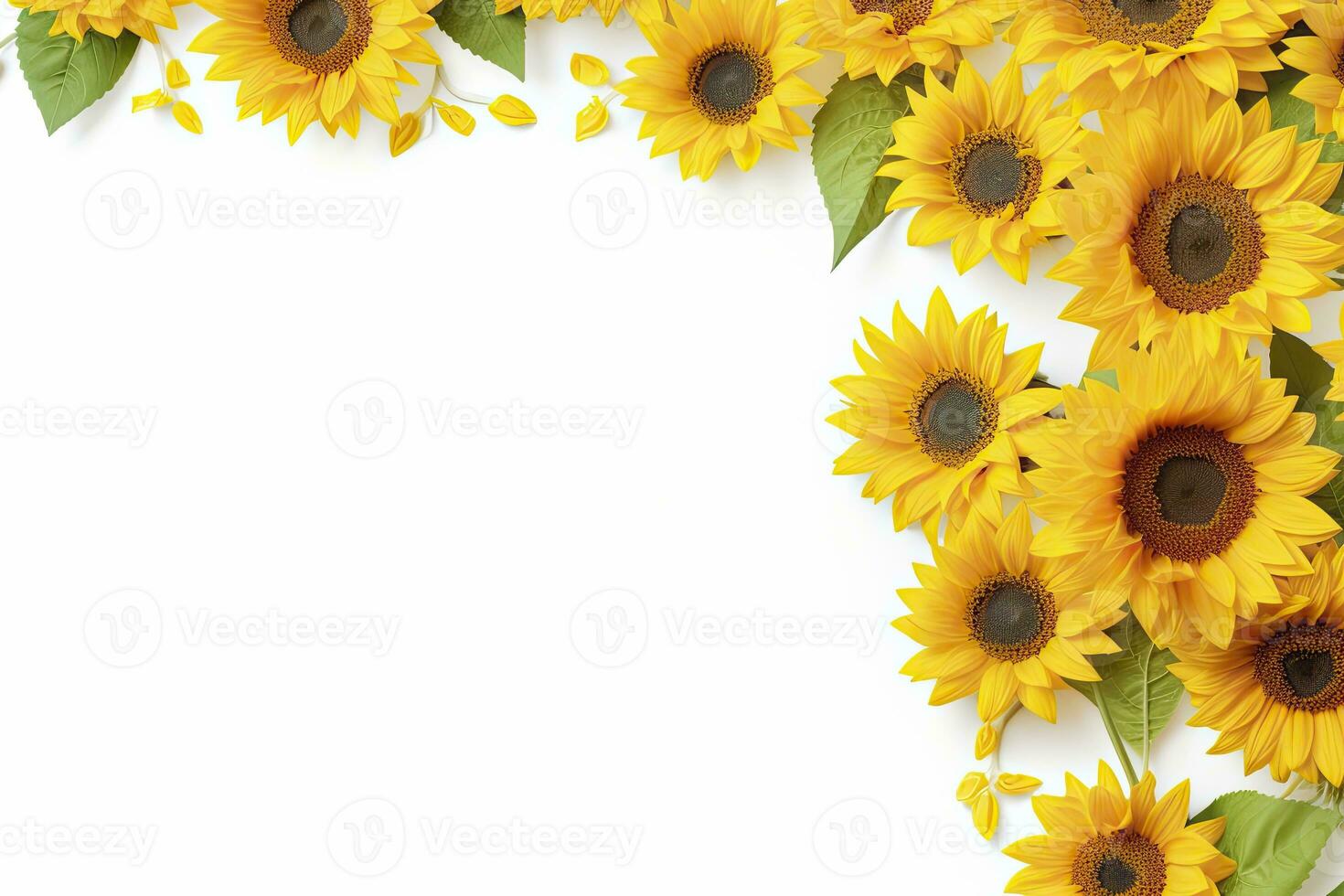 ai generado girasol antecedentes con Copiar forma. ai generado foto