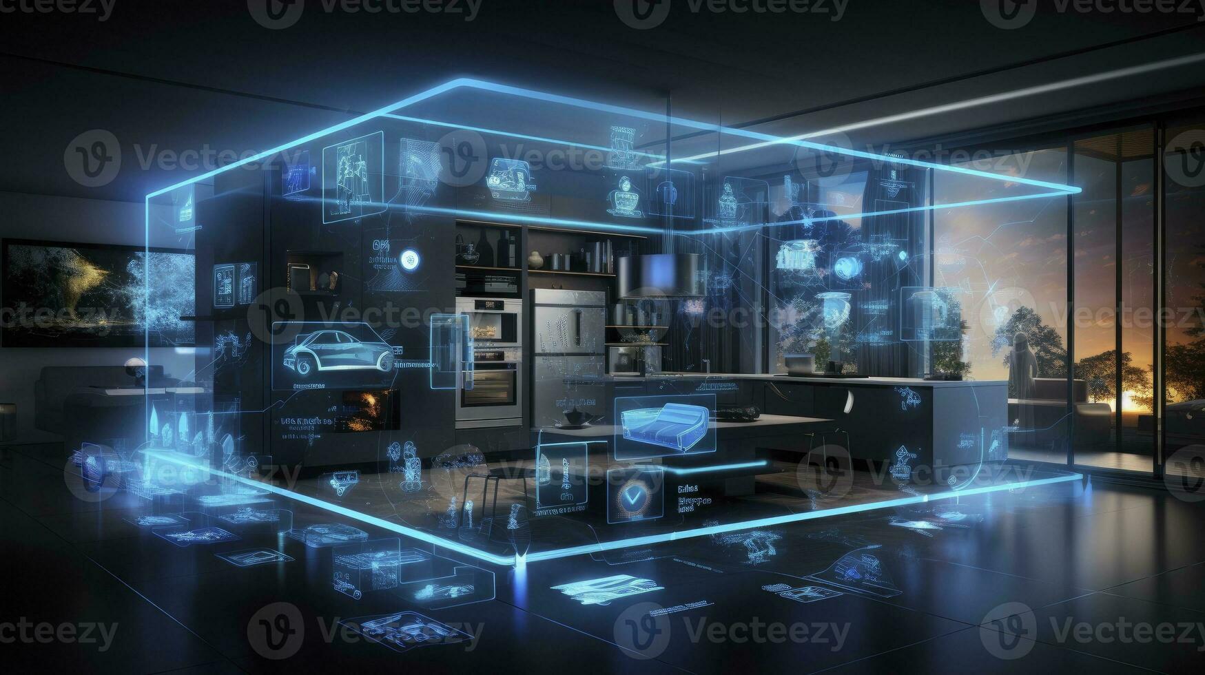 AI generated Connected Living, The IoT Revolution in Smart Homes. AI Generated photo