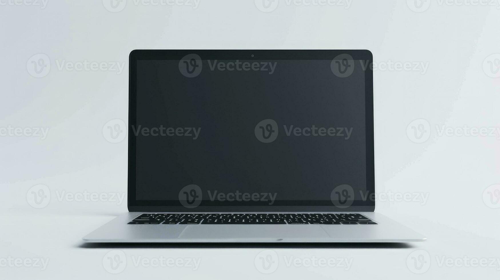 AI generated Modern laptop isolated on white background. photo