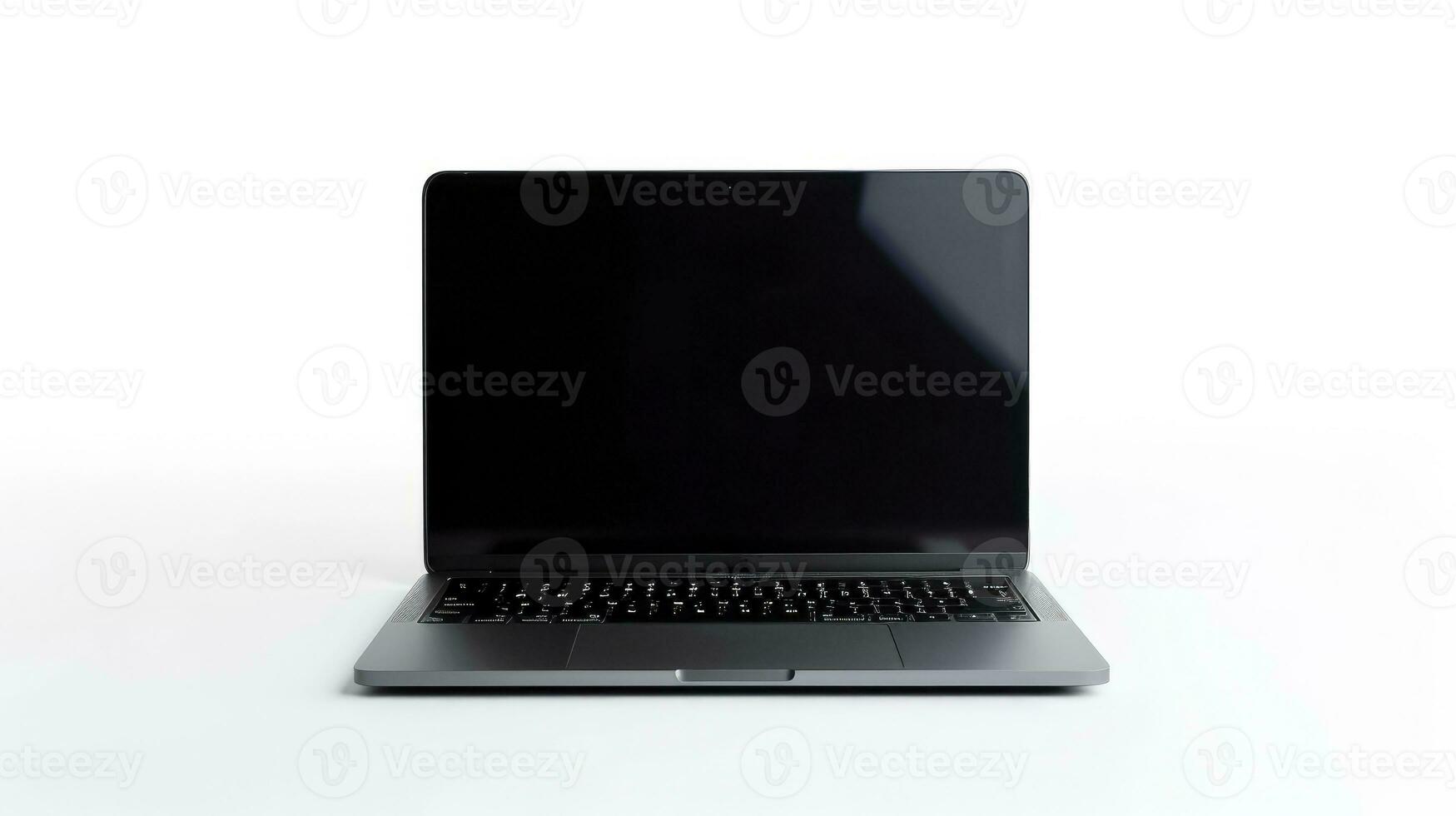 AI generated Modern laptop isolated on white background. photo