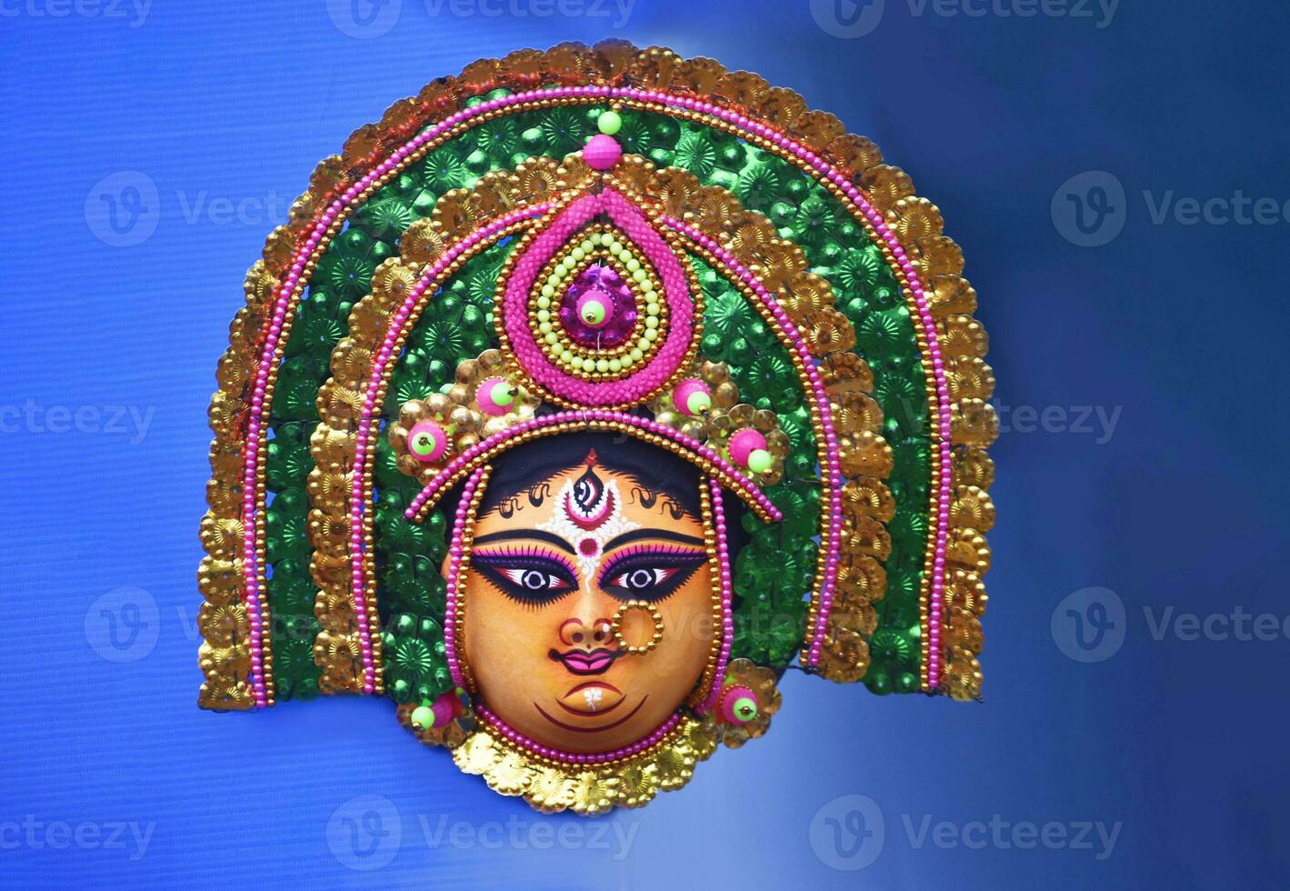 The Chhau mask is a unique traditional cultural heritage art used for chhau dance photo