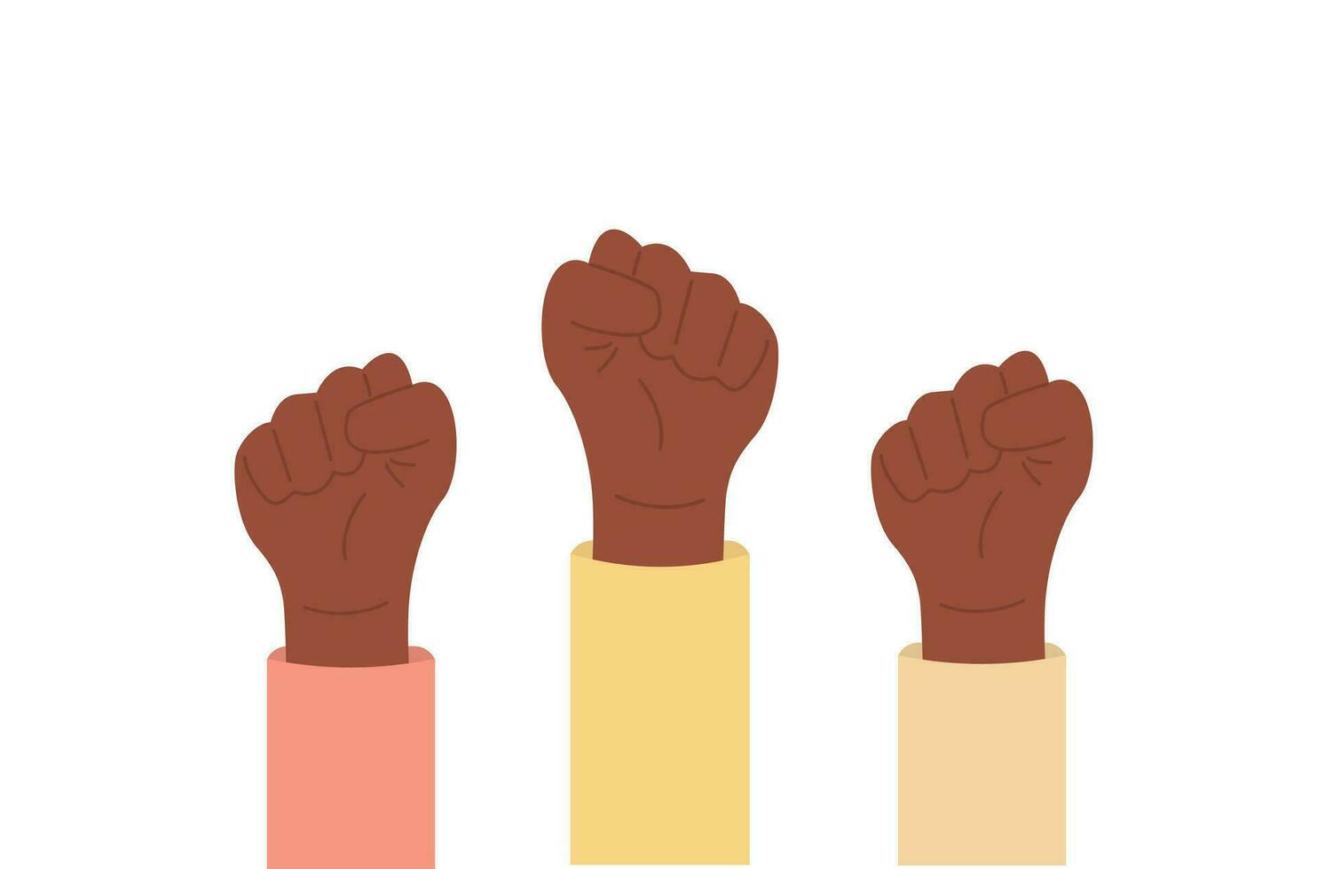 negro vive asunto. manos en protesta elevado arriba dentro aire. yo lata no aliento. igualdad, libertad para africano americano gente. vector