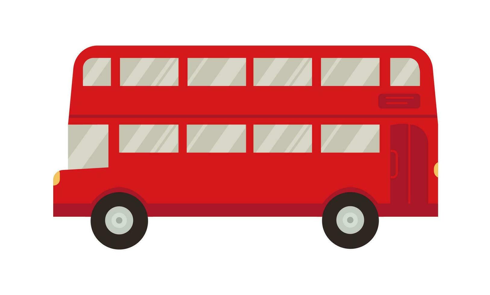 An icon of London red double decker bus shuttle. Vector flat cartoon illustration. Travel. Business.