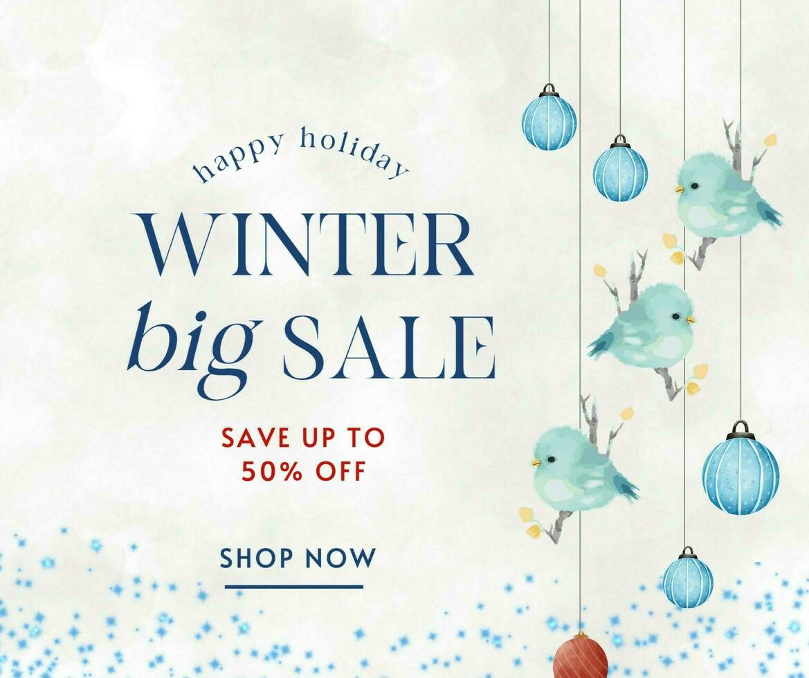 marketing winter sale social media post template