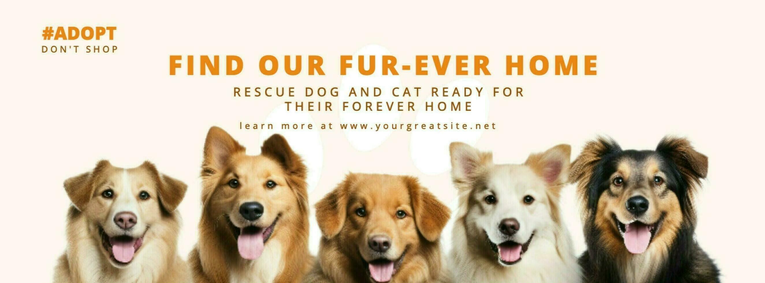 pet adopt social charity banner social media template